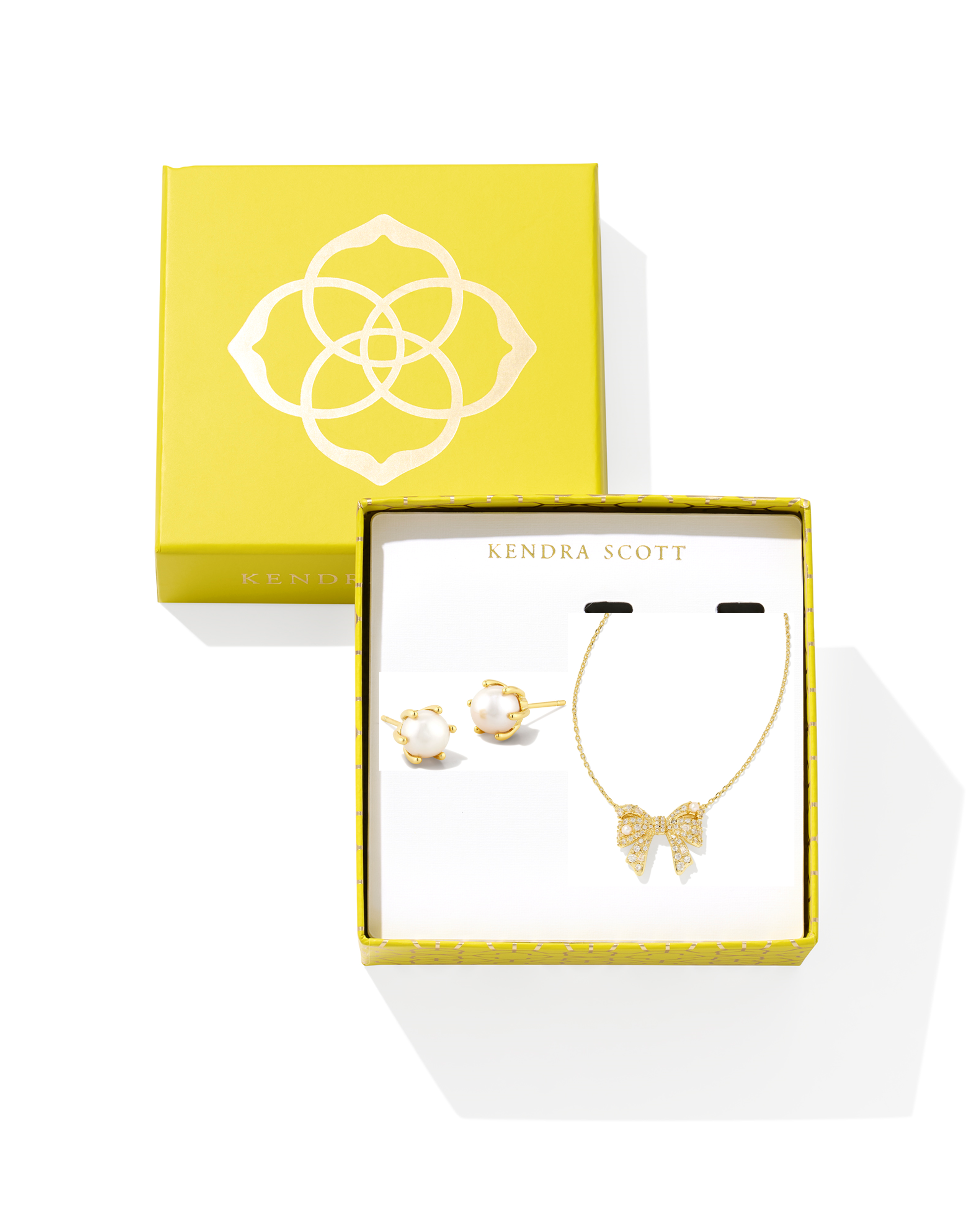 Krista Bow and Ashton Gift Set in Gold White Mix