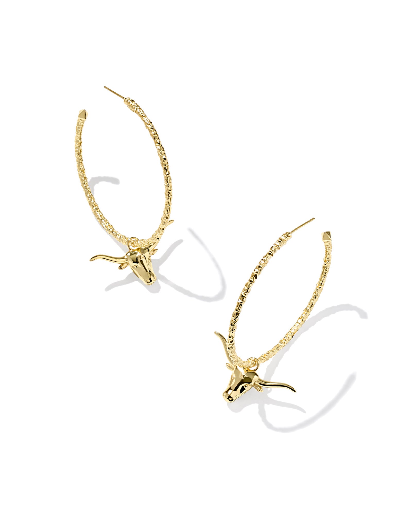 Longhorn Hoop Earrings in Gold