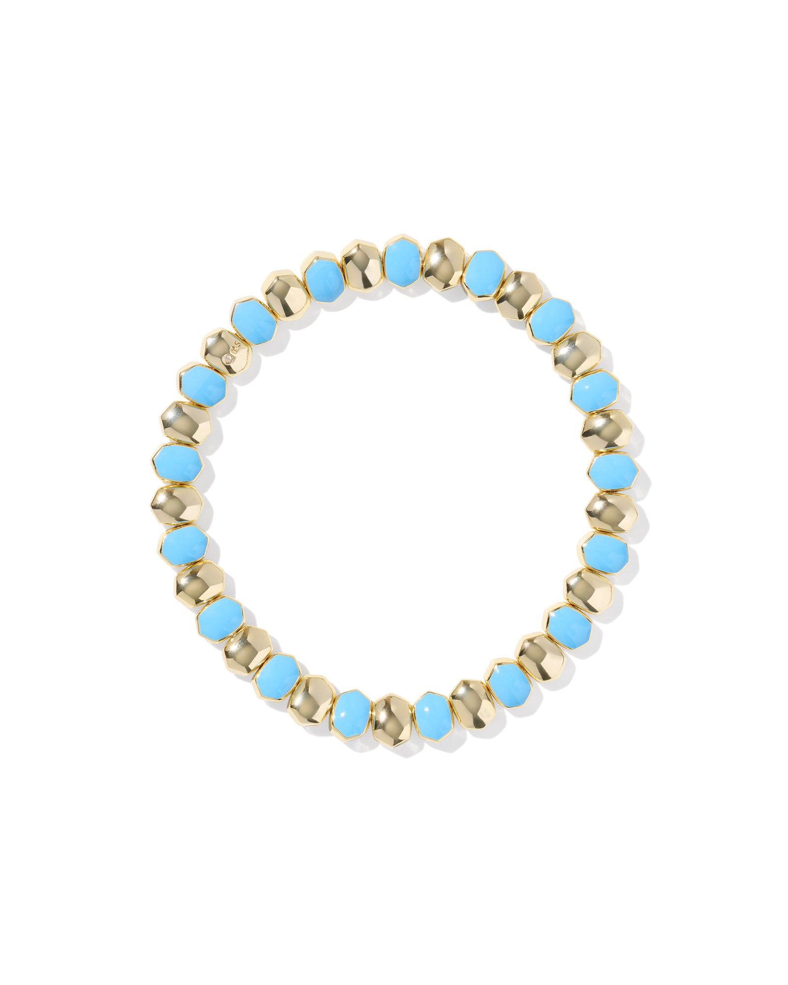 Daphne Enamel Stretch Bracelet in Gold Light Blue