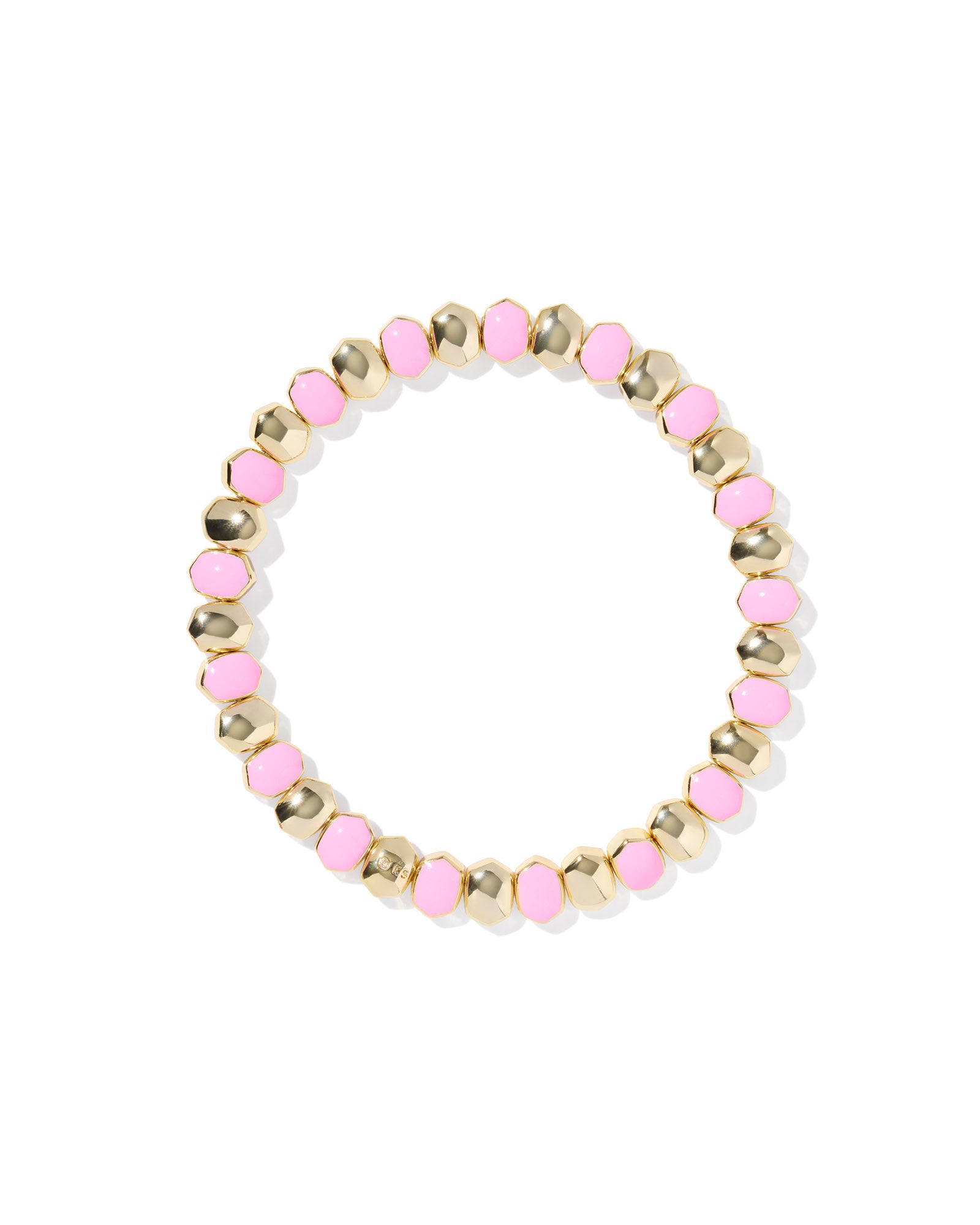 Daphne Enamel Stretch Bracelet in Gold Light Pink