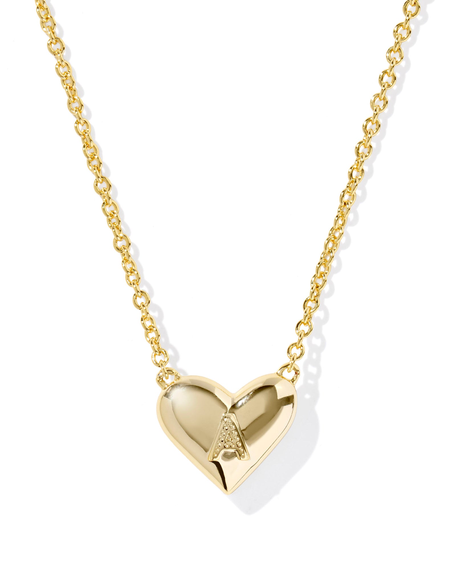 Heart Letter A Pndnt. Necklace Gold Ivory MOP
