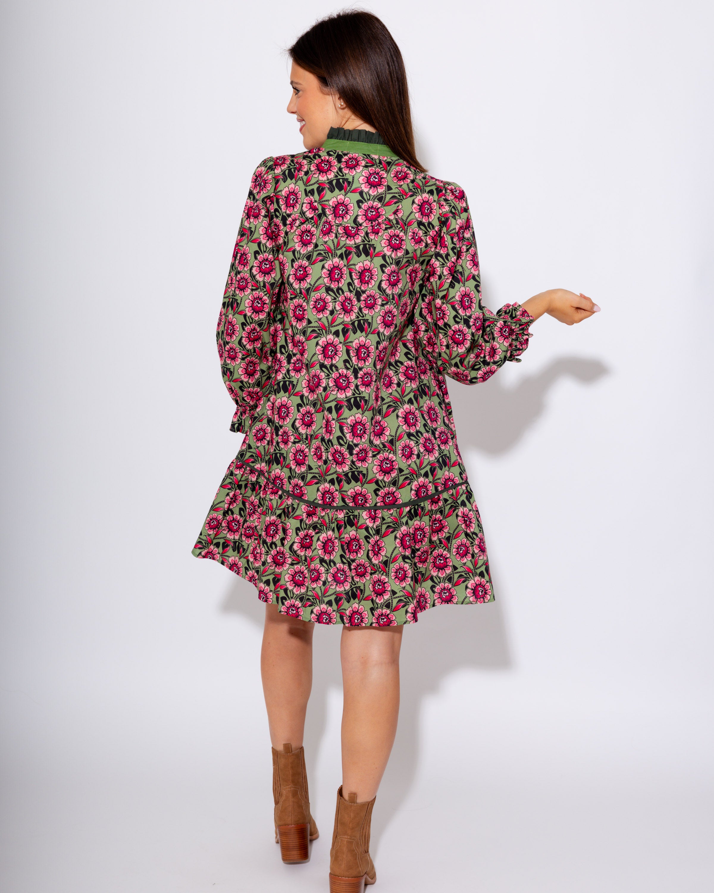 The Magenta Moment Puff Sleeve Dress