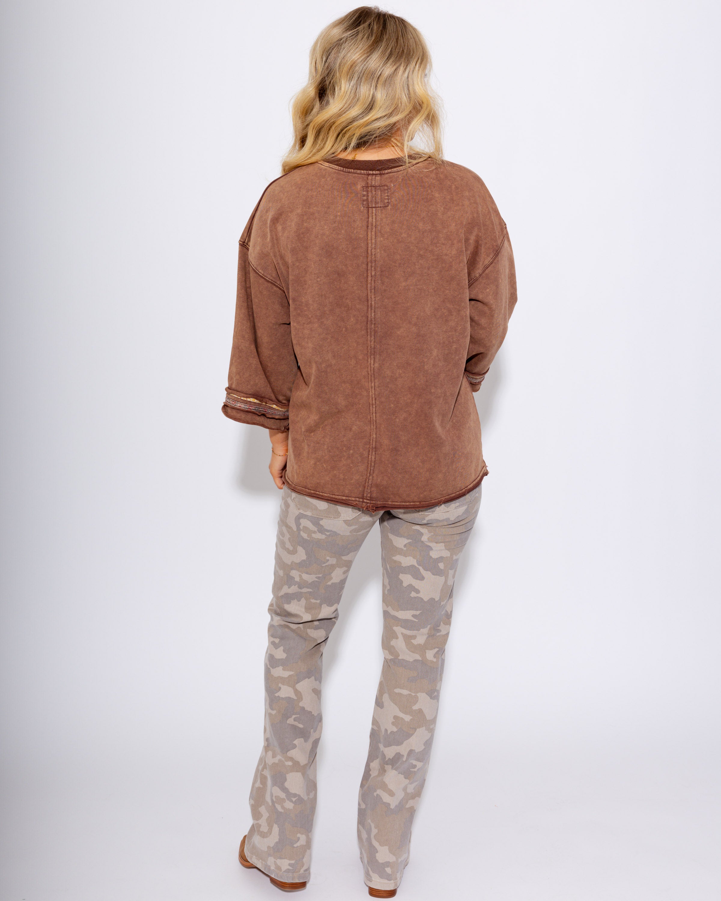 The Tan Camo Dual-Waist Bootcut Jean