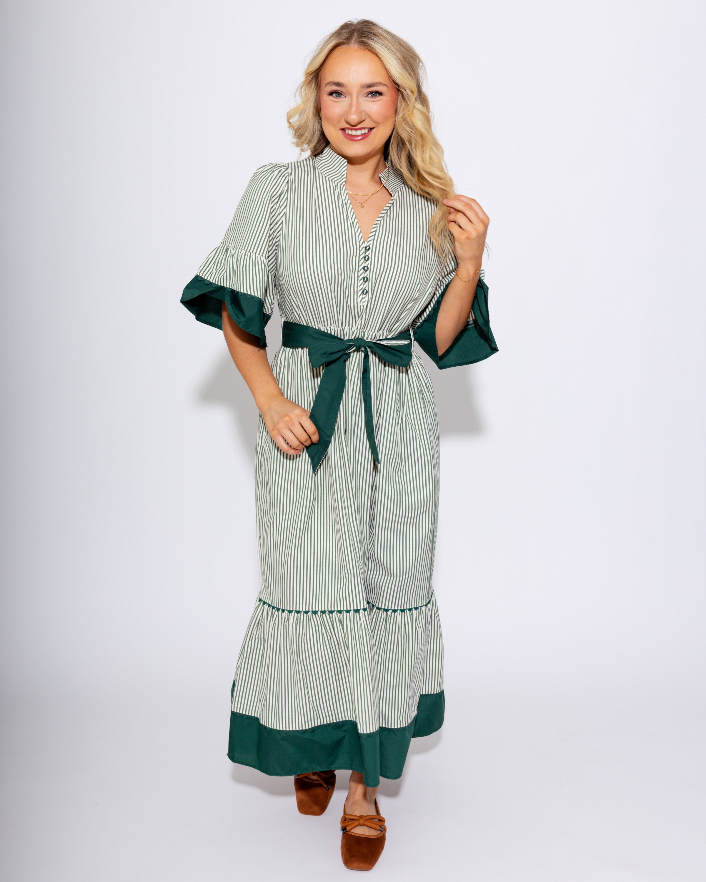 Elevated Stripe Midi Dress