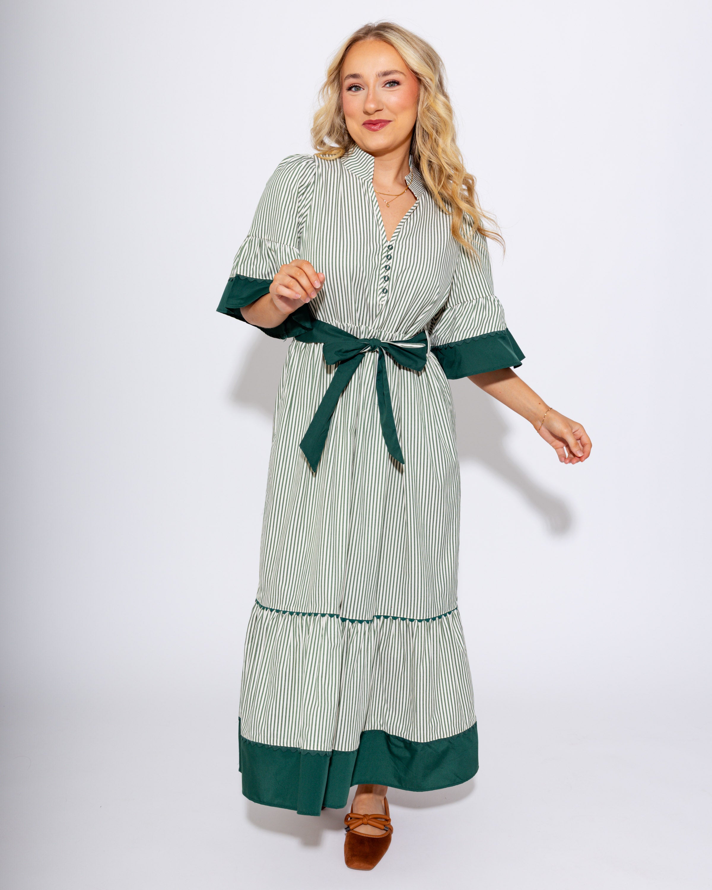 Elevated Stripe Midi Dress