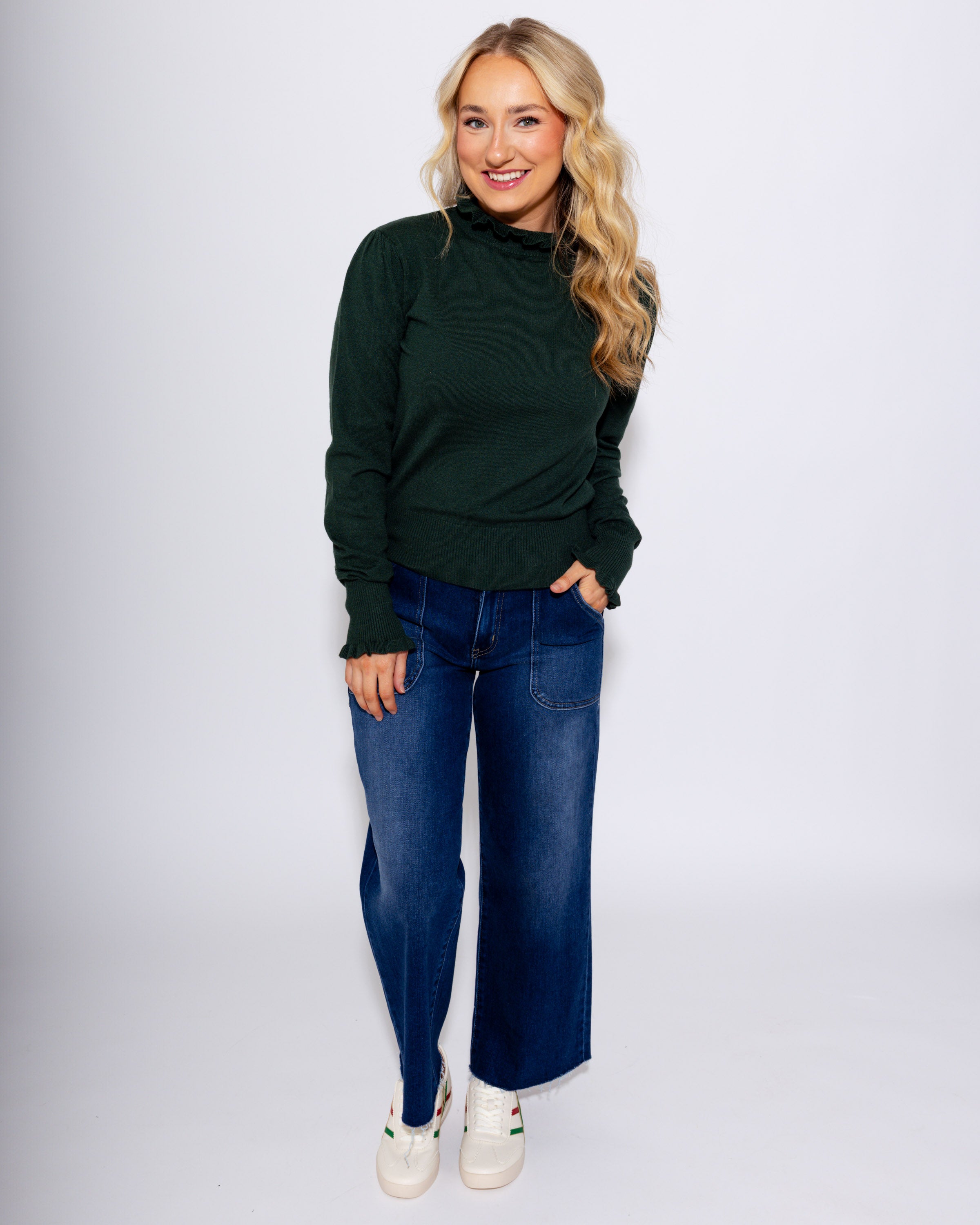 Petite Palazzo Jeans in Dark