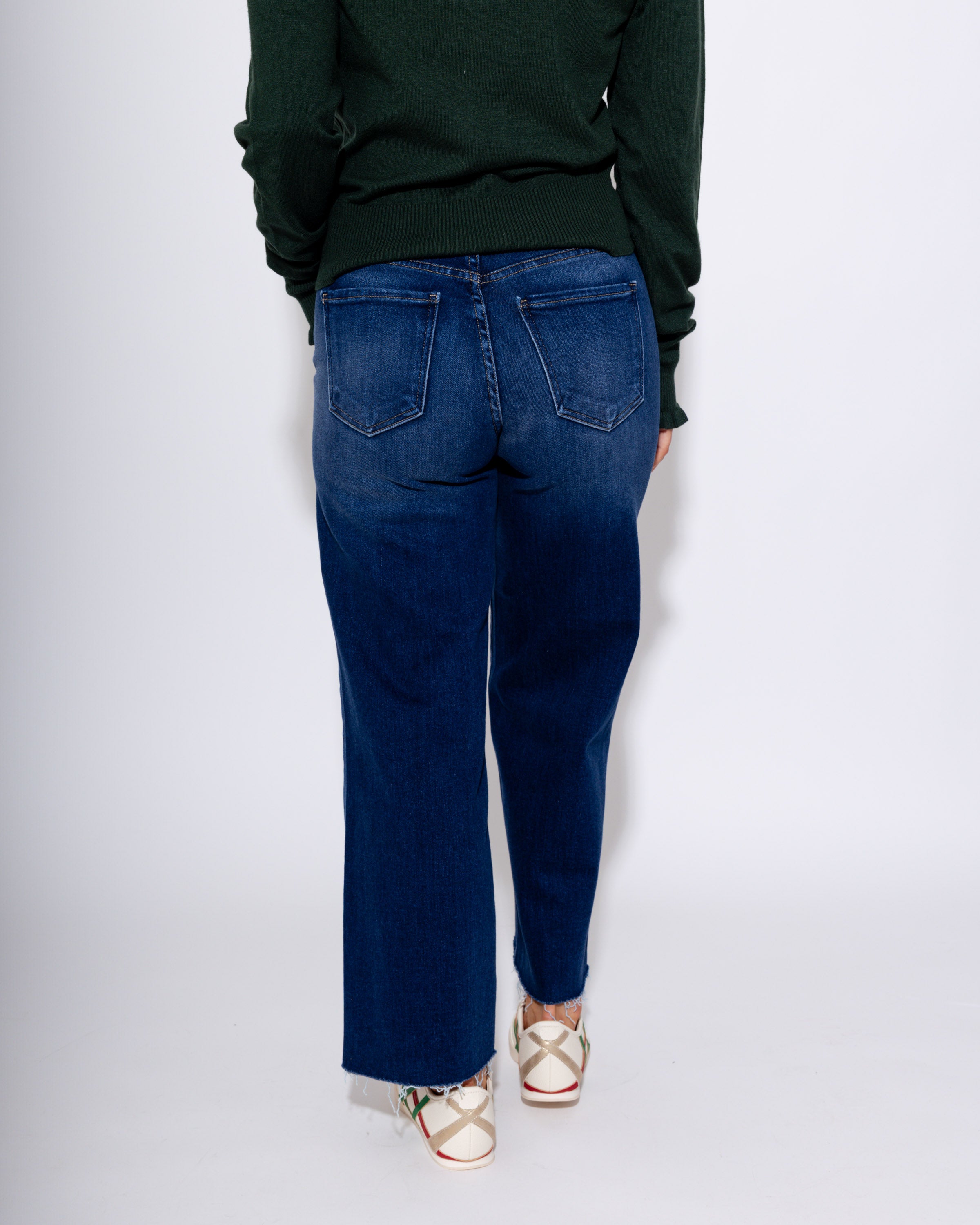 Petite Palazzo Jeans in Dark