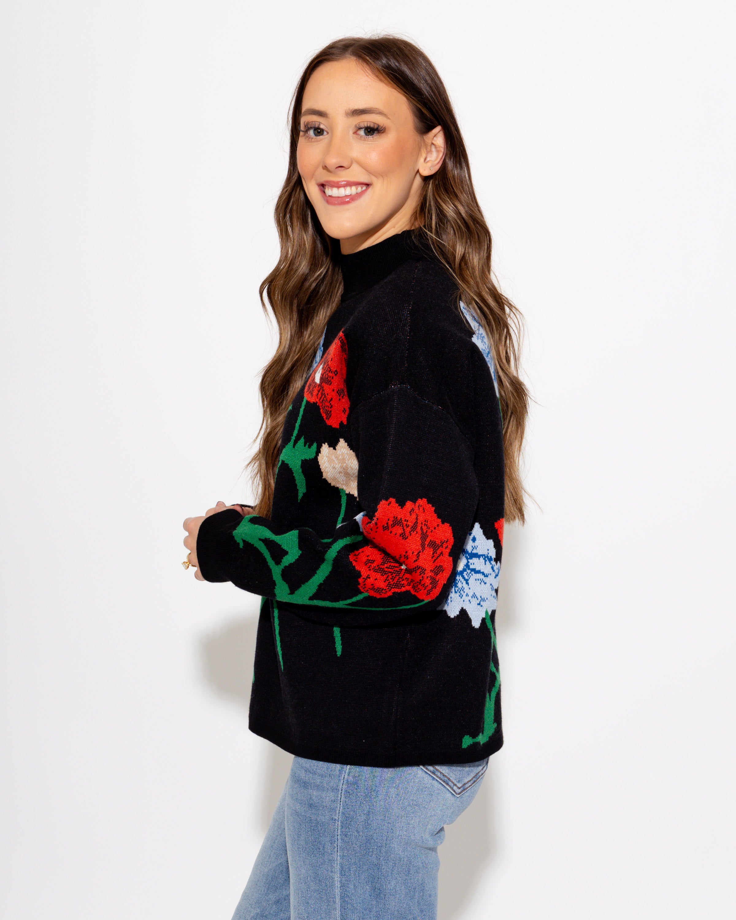 Midnight Bloom Statement Top