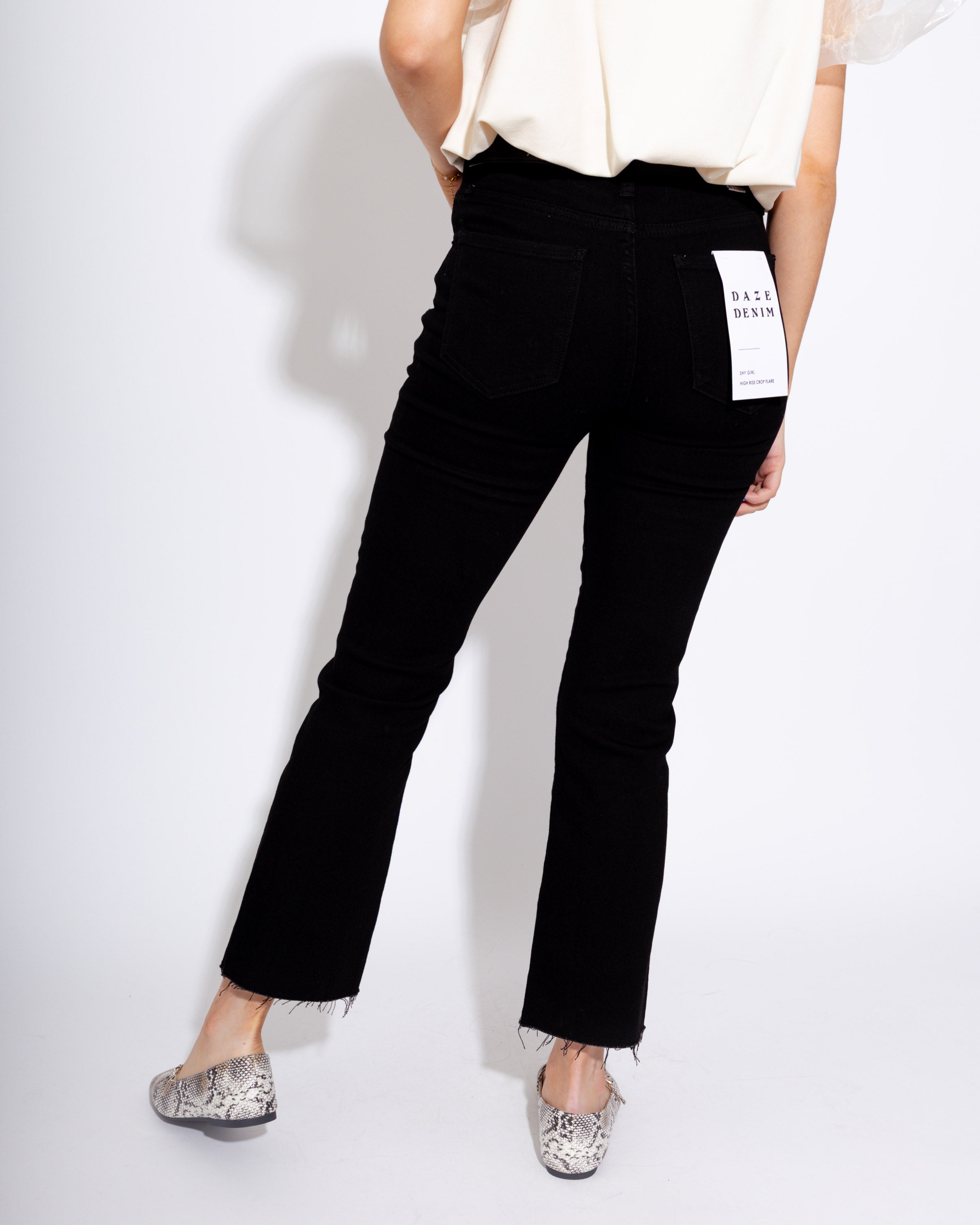 Shy Girl High Rise Frayed Jeans In After Party