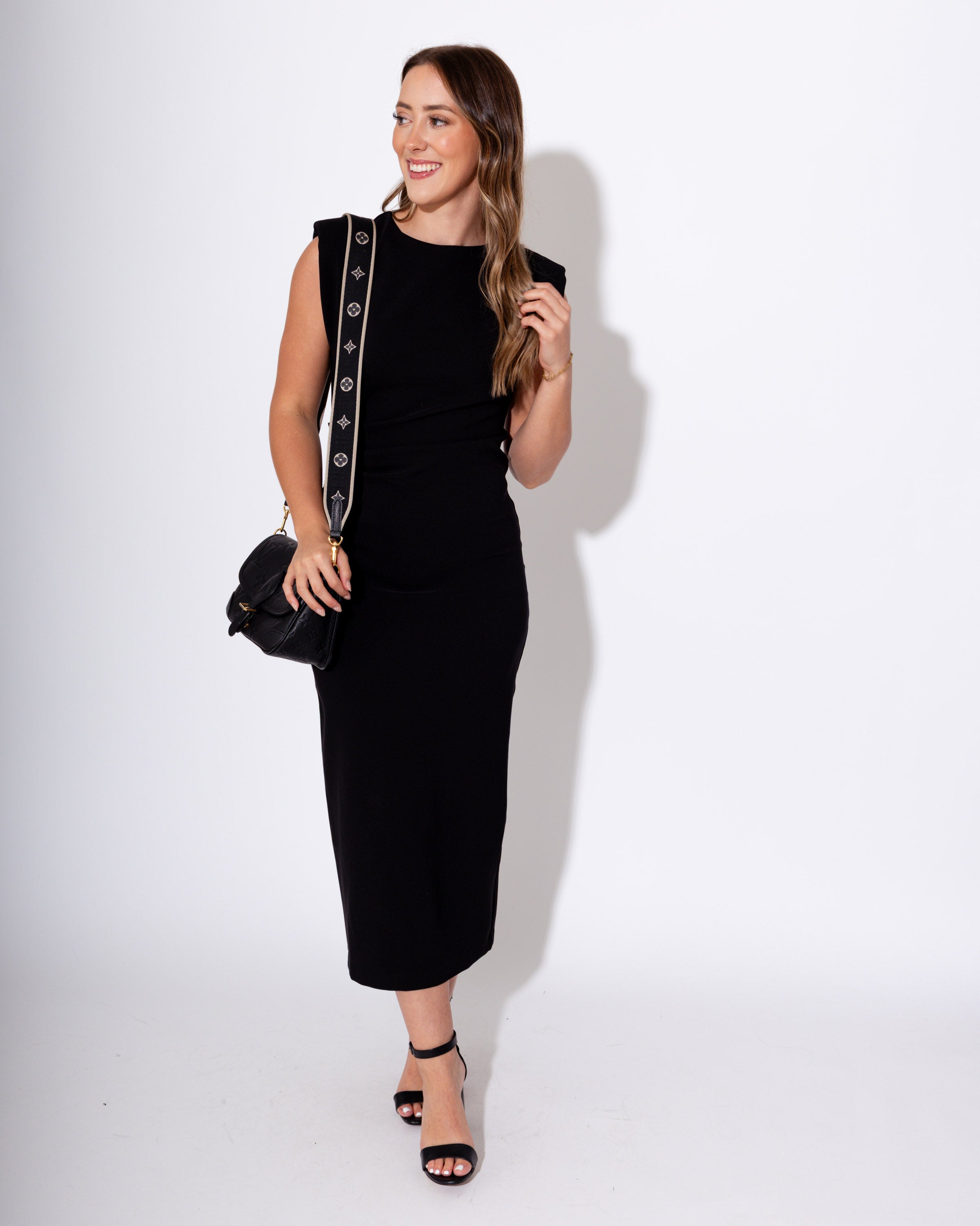 Timeless Twist Black Midi Dress