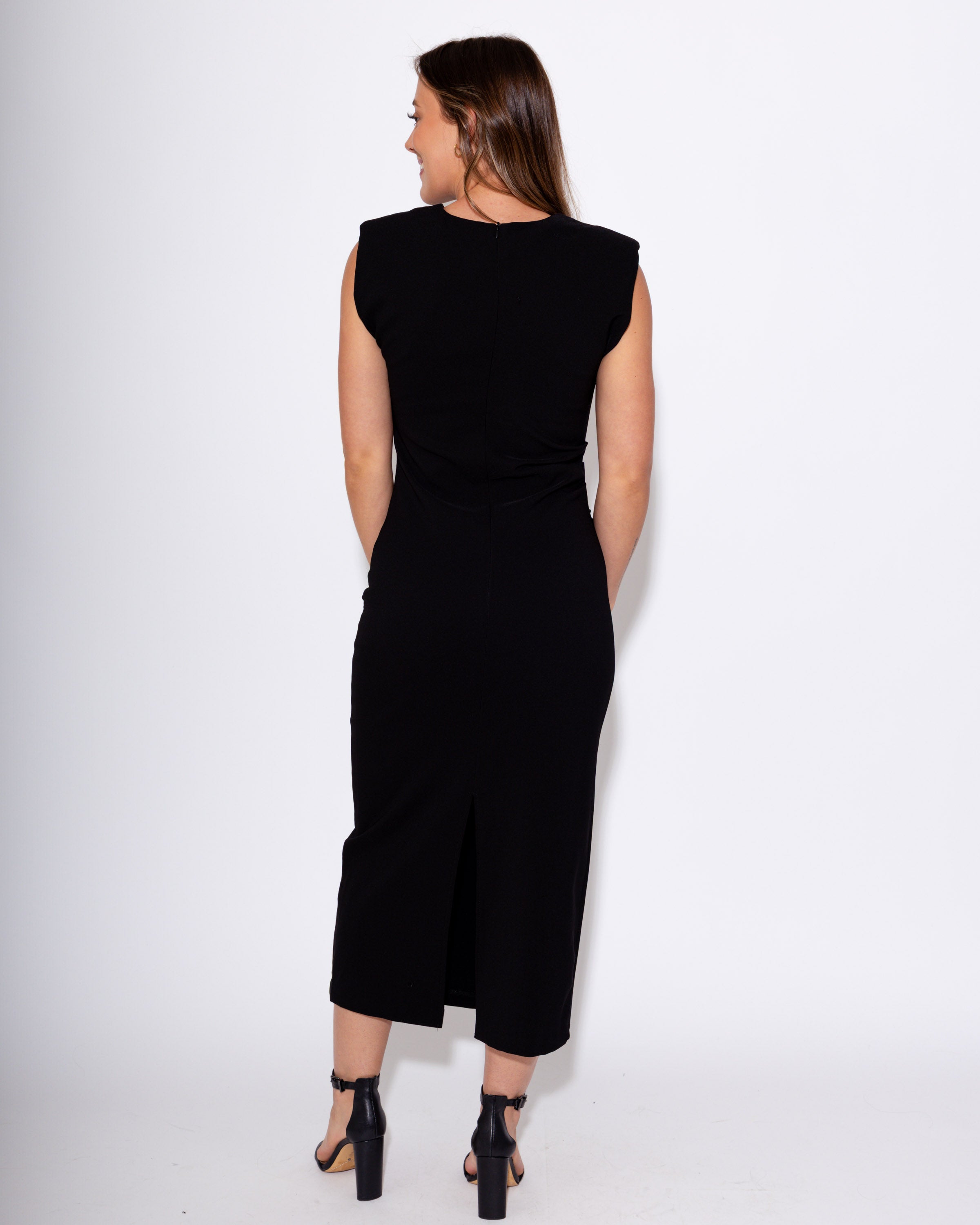 Timeless Twist Black Midi Dress