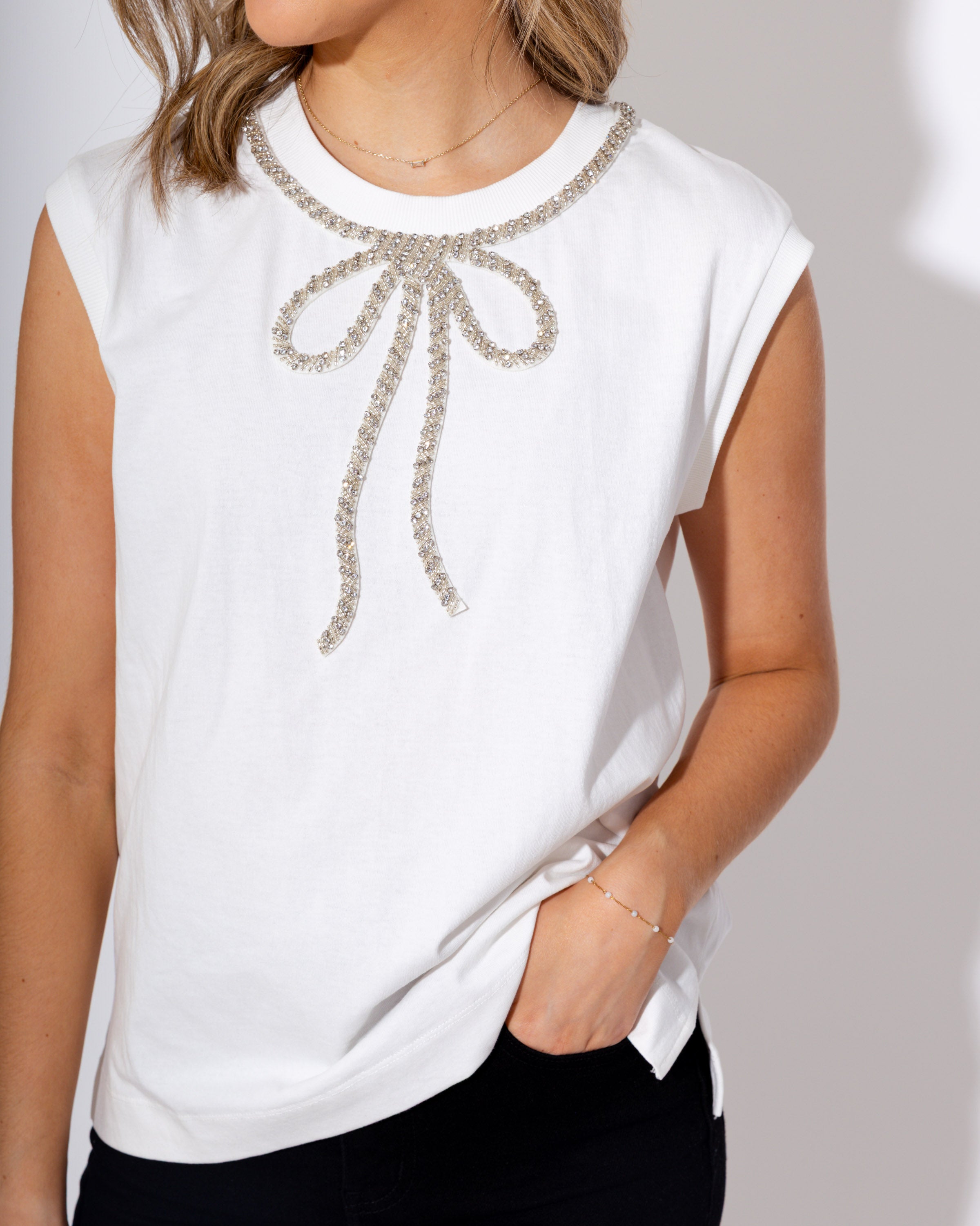 Glimmer with Grace Bow Tank