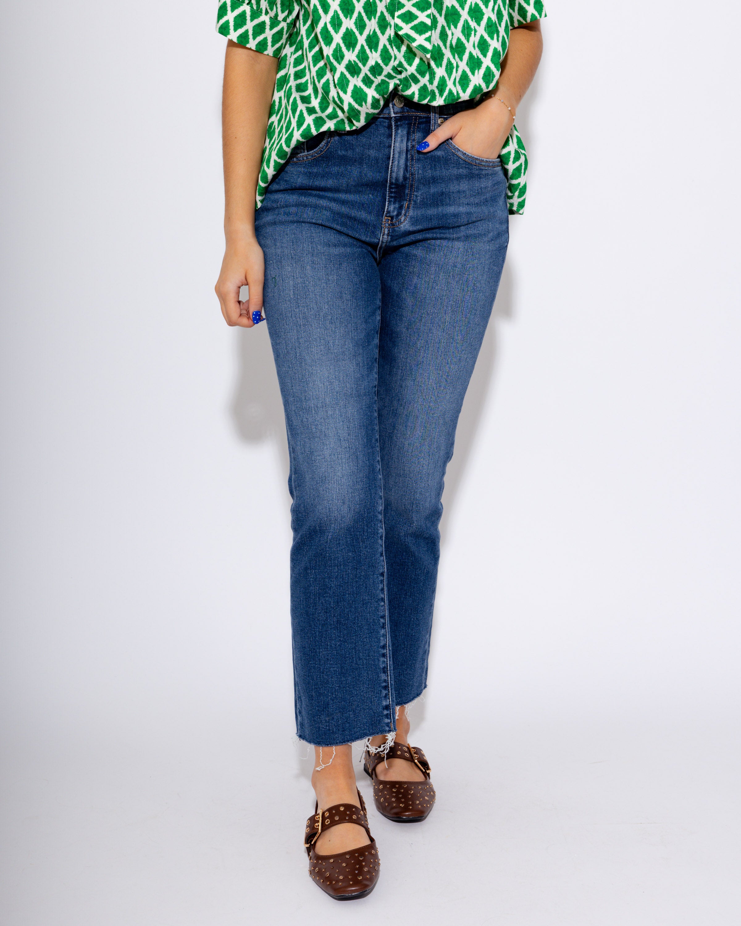 Shy Girl High Rise Crop Flare in Influencer