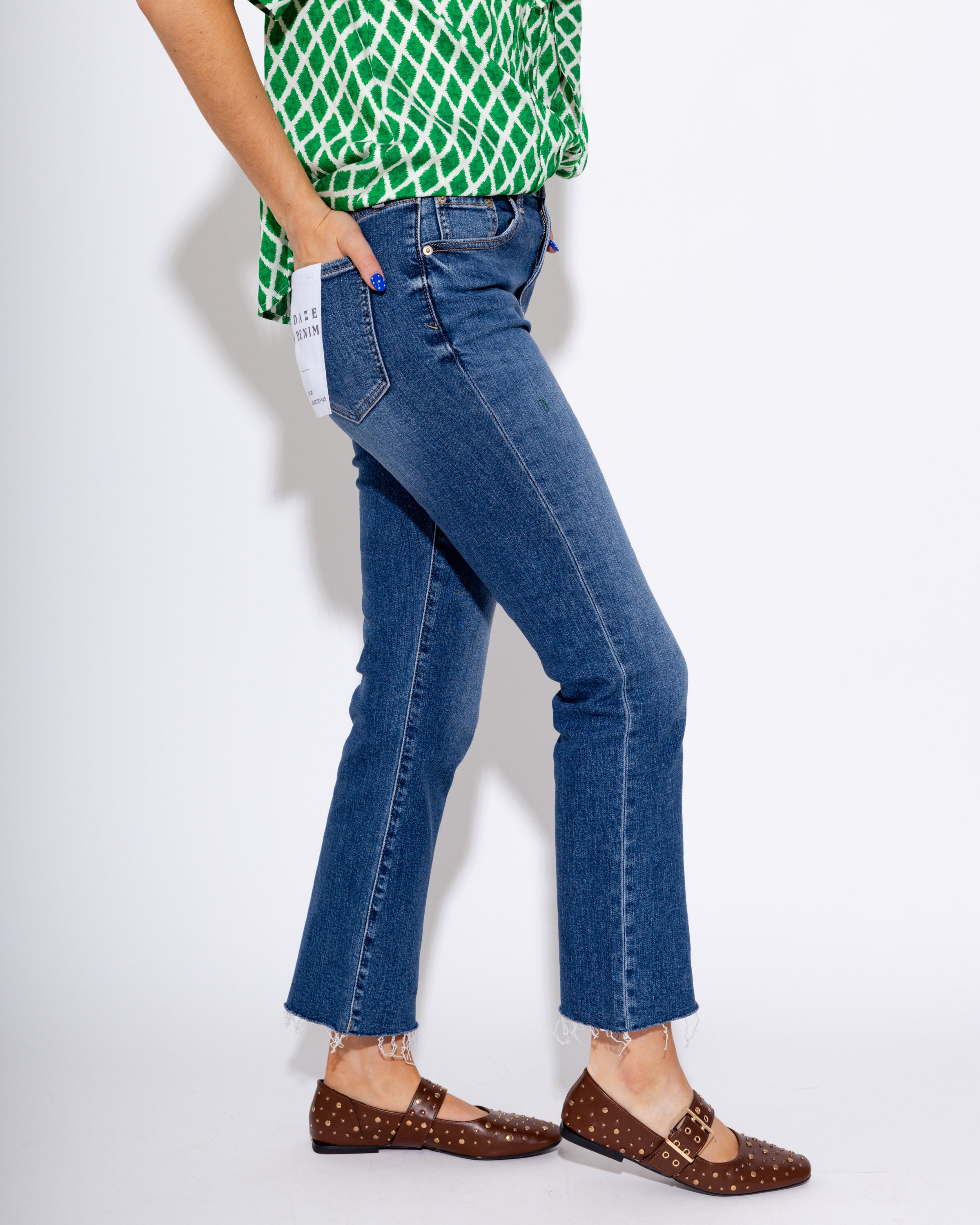 Shy Girl High Rise Crop Flare in Influencer