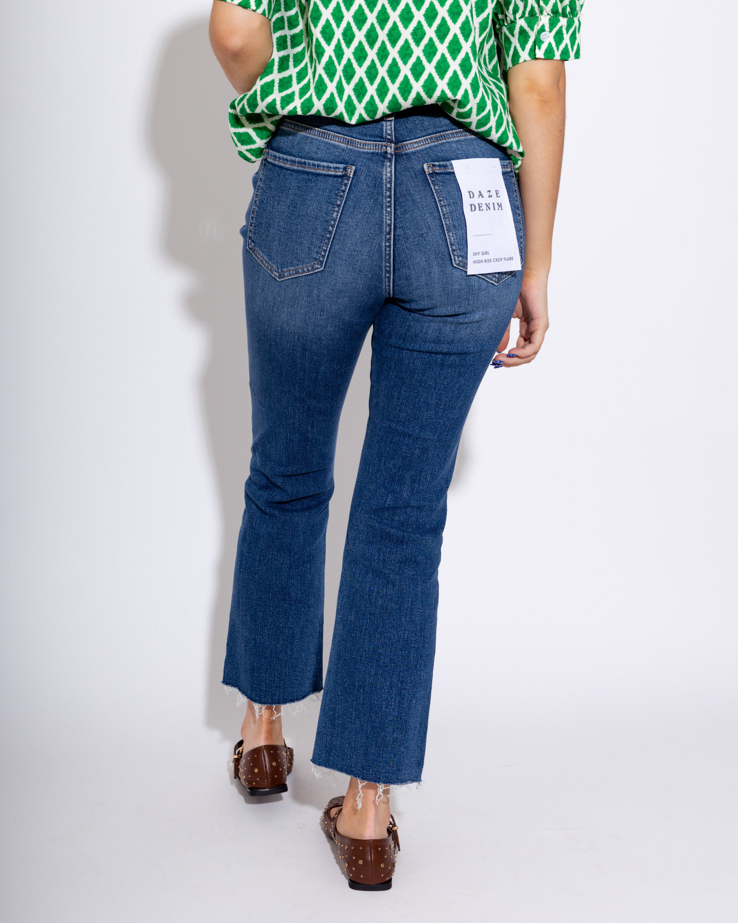 Shy Girl High Rise Crop Flare in Influencer