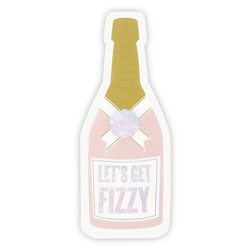Jumbo Shaped Napkins - Champagne Let's get Fizzy