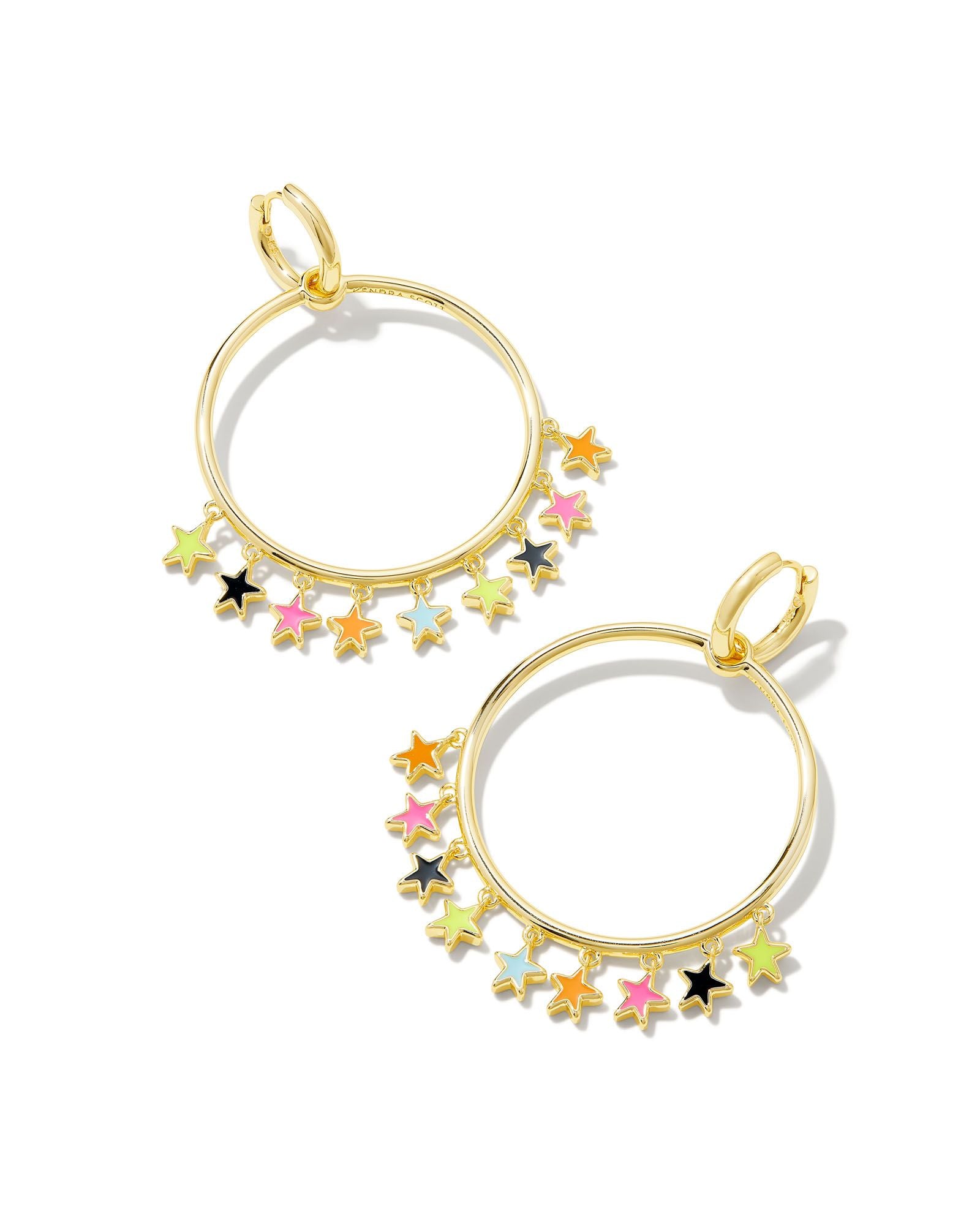Sloane Star Open Frame Earrings in Gold Multi Mix