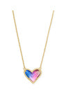BF Ari Heart Gold Pendant Necklace in Watercolor Illusion