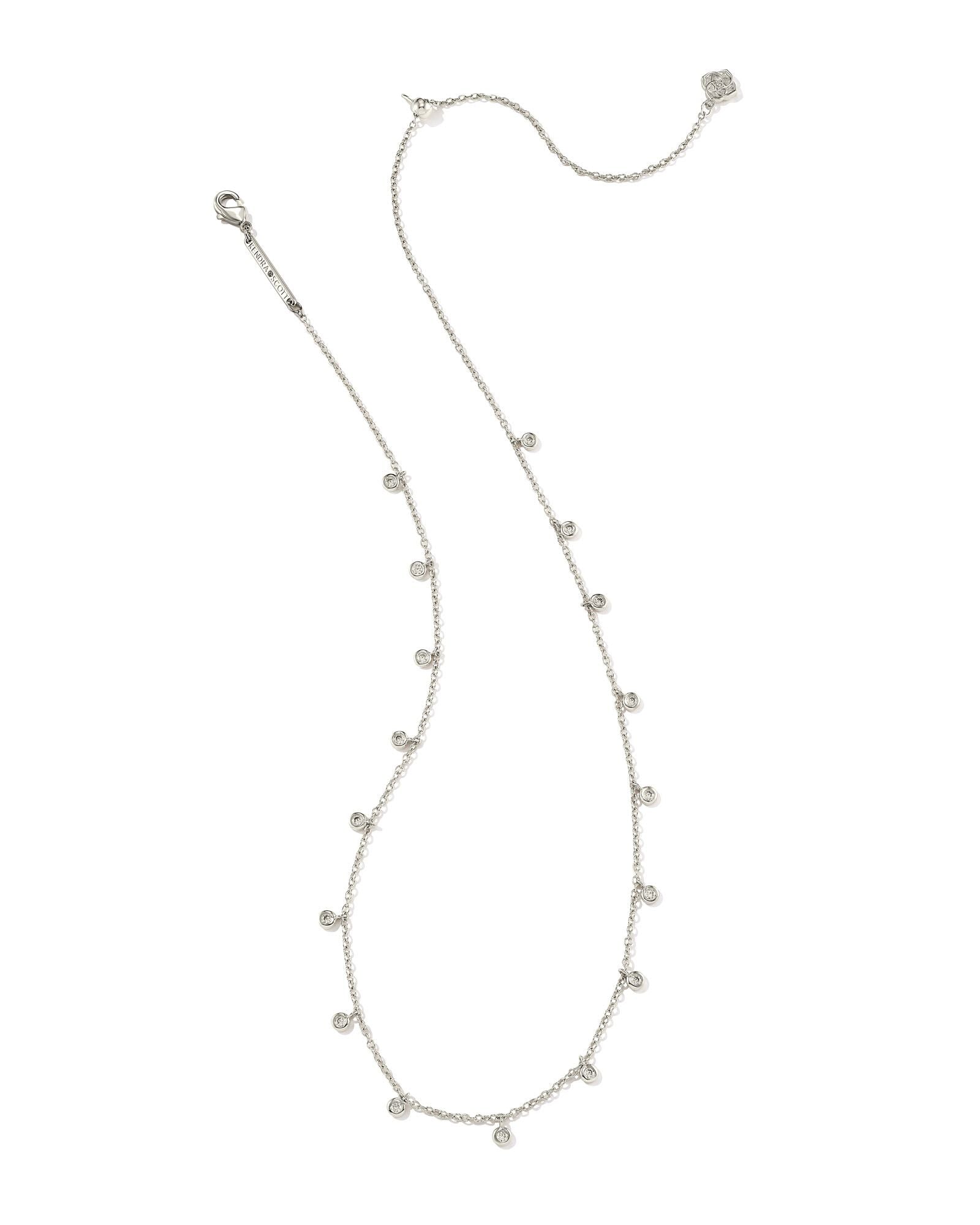 Amelia Chain Necklace in Rhodium