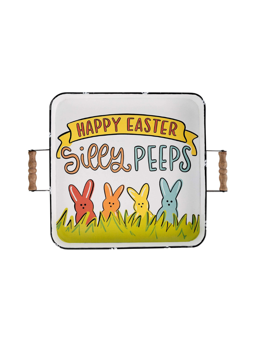 Colorful Silly Peeps Enamel Tray