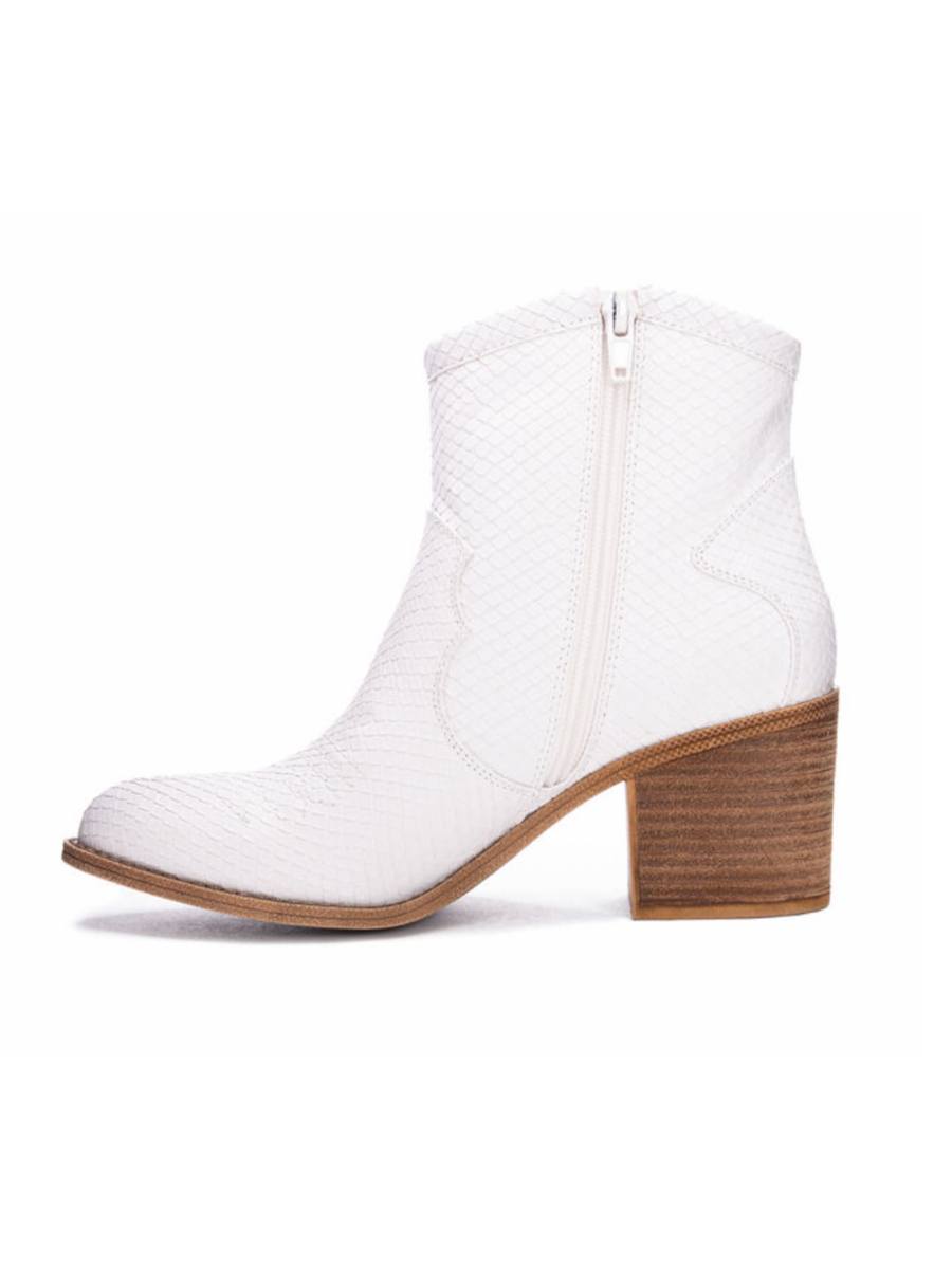 Unite Snake Booties in White