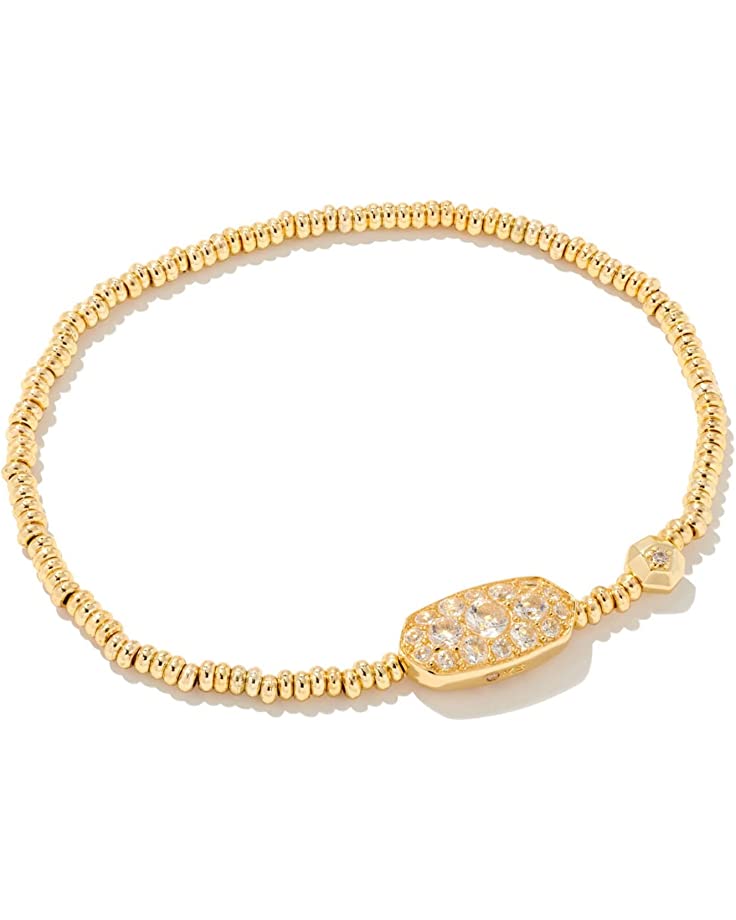 Grayson Stretch Bracelet in Gold White Crystal