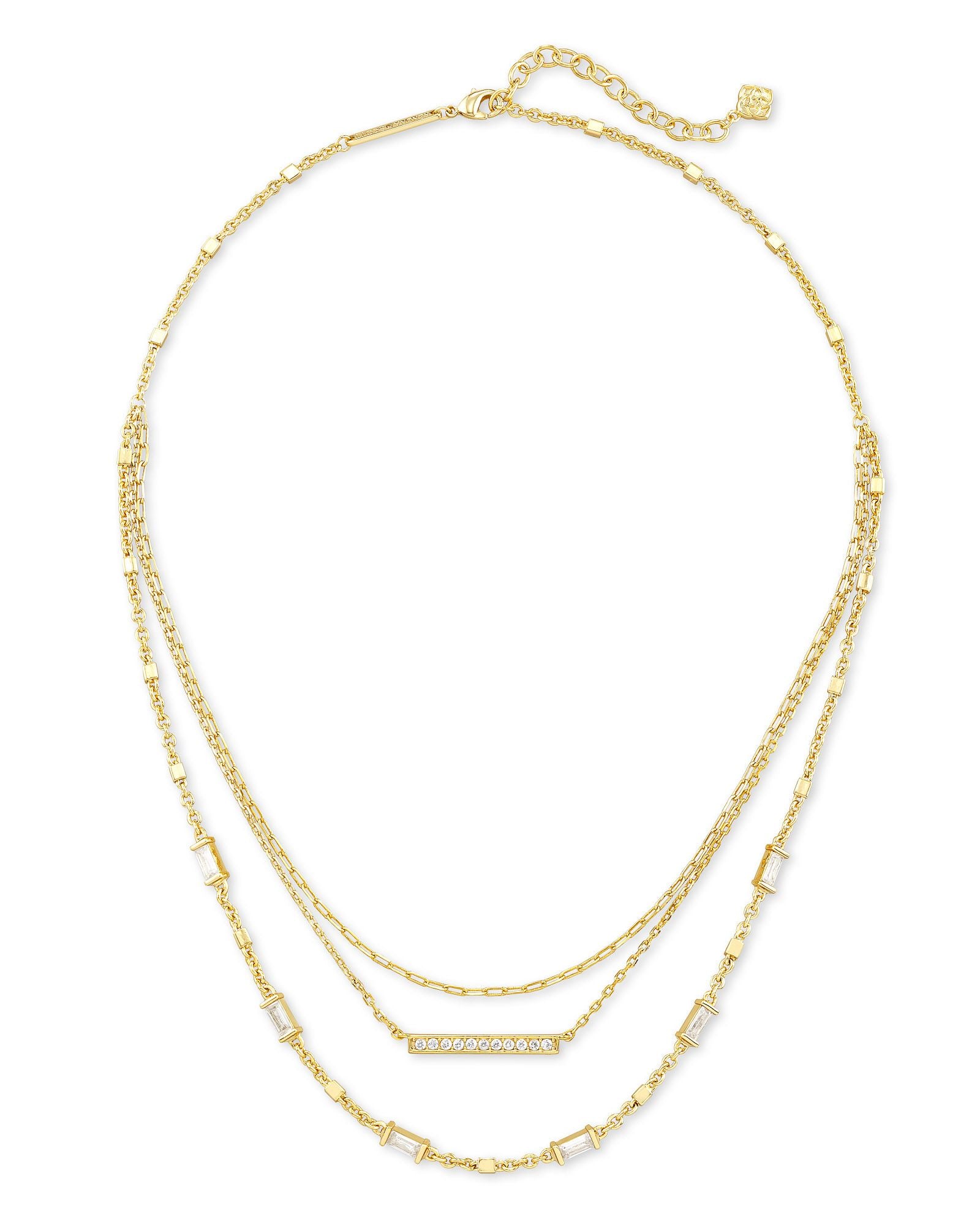 Addison Multi Strand Necklace in Gold