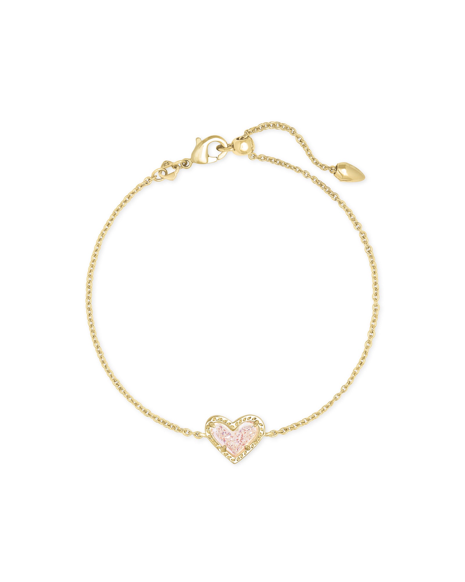 Ari Heart Bracelet in Gold Iridescent Drusy