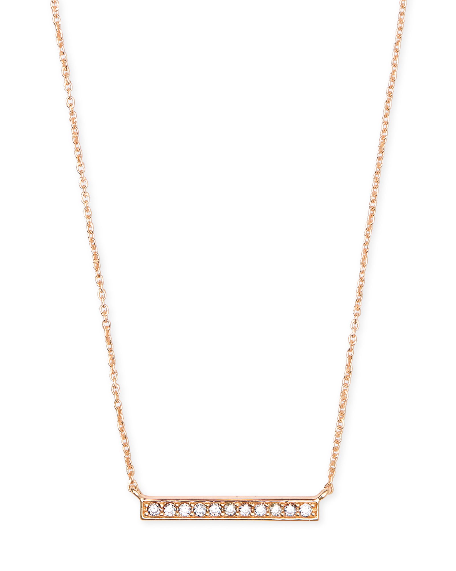 Addison Short Pendant Necklace in Rose Gold Metal