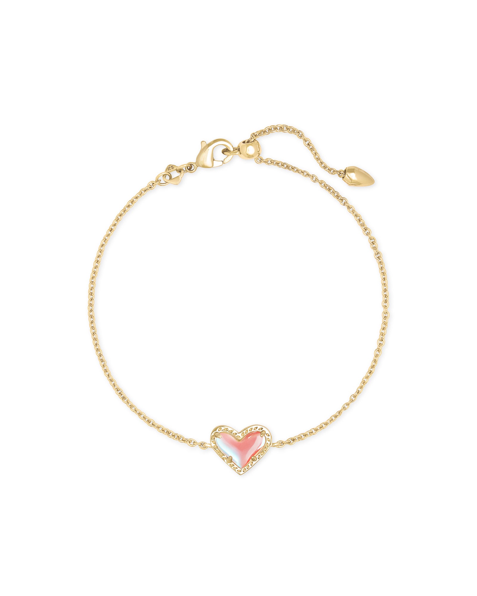 Ari Heart Bracelet in Gold Dichroic Glass