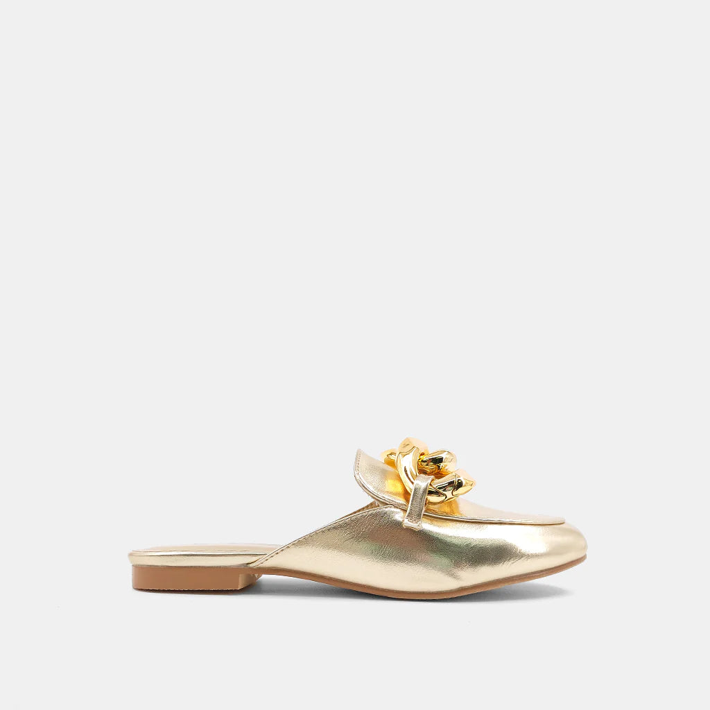 Alexis Loafer Mule in Gold