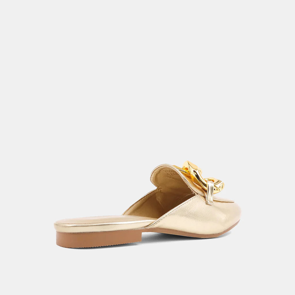 Alexis Loafer Mule in Gold