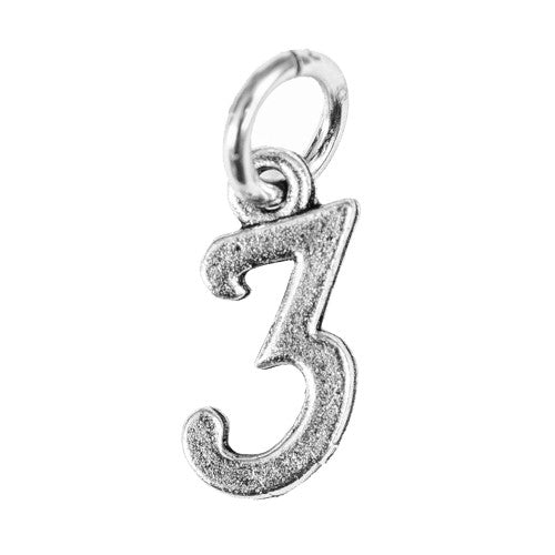 Number Charms - Silver