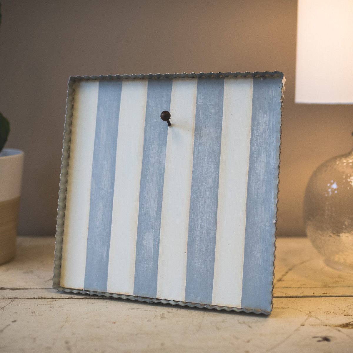 Grey And White Striped Display Board