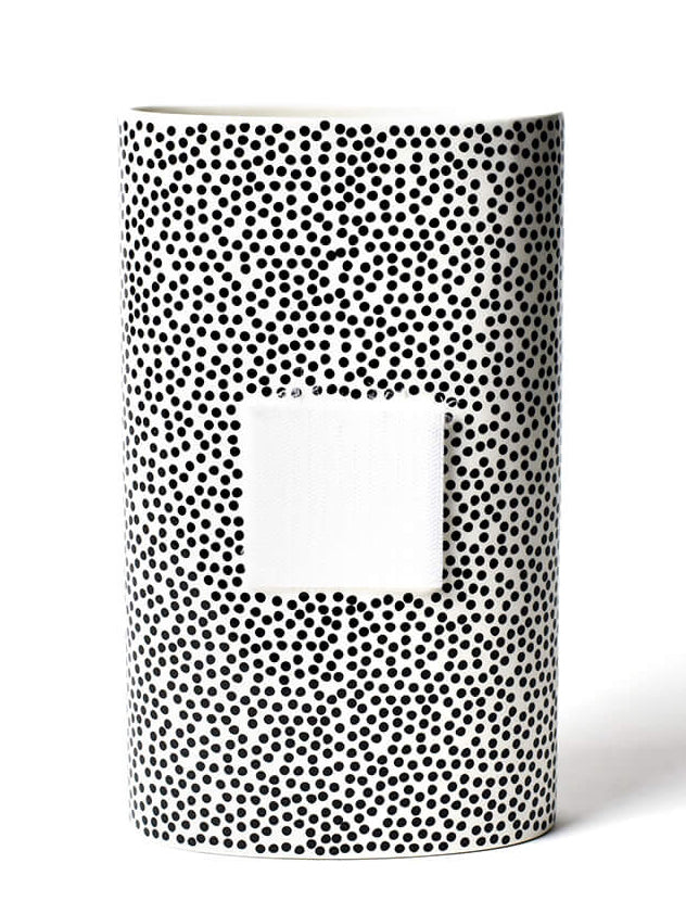 Black Small Dot Large Oval Vase