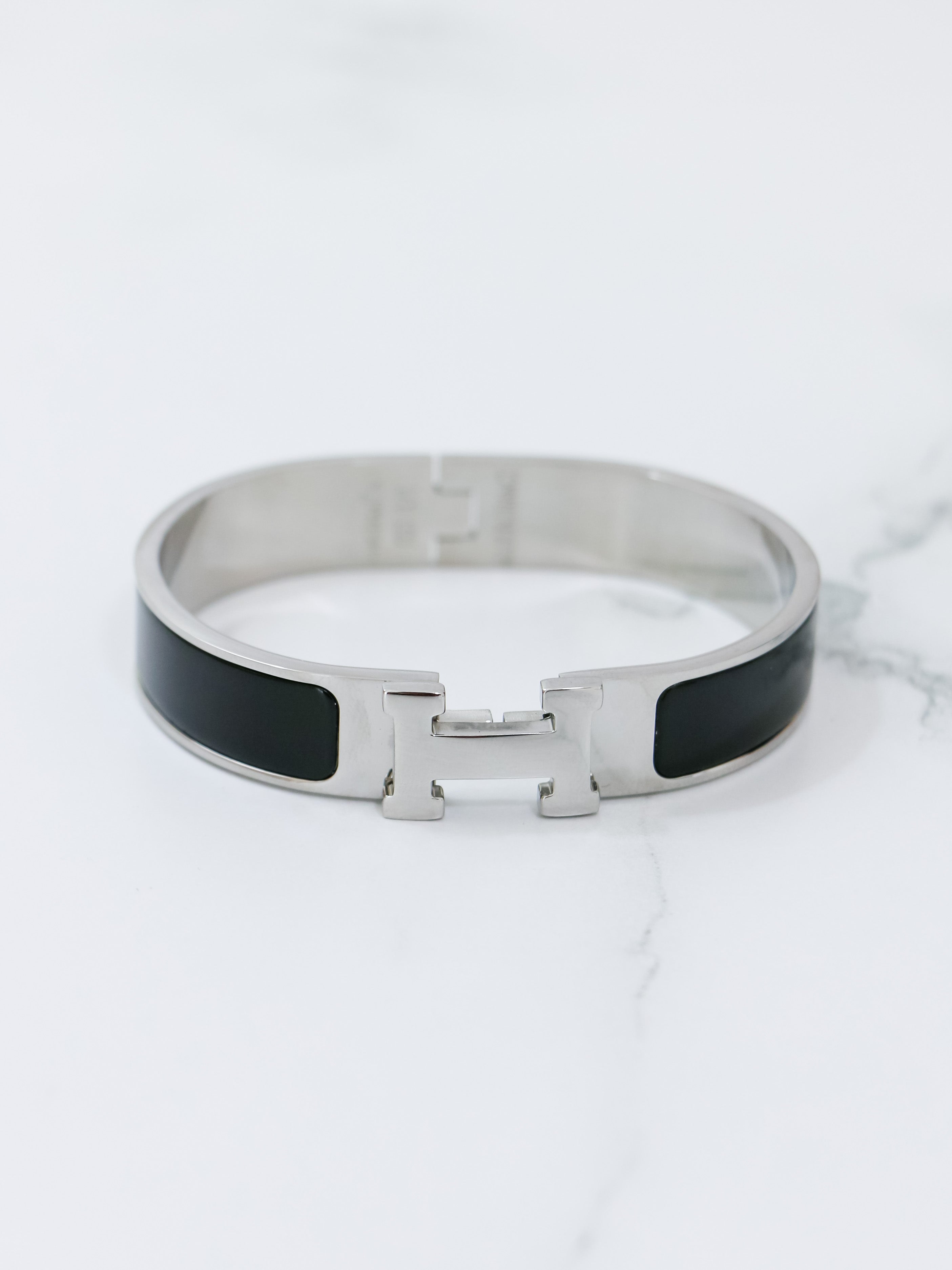 Clic H Bracelet in Silver Black