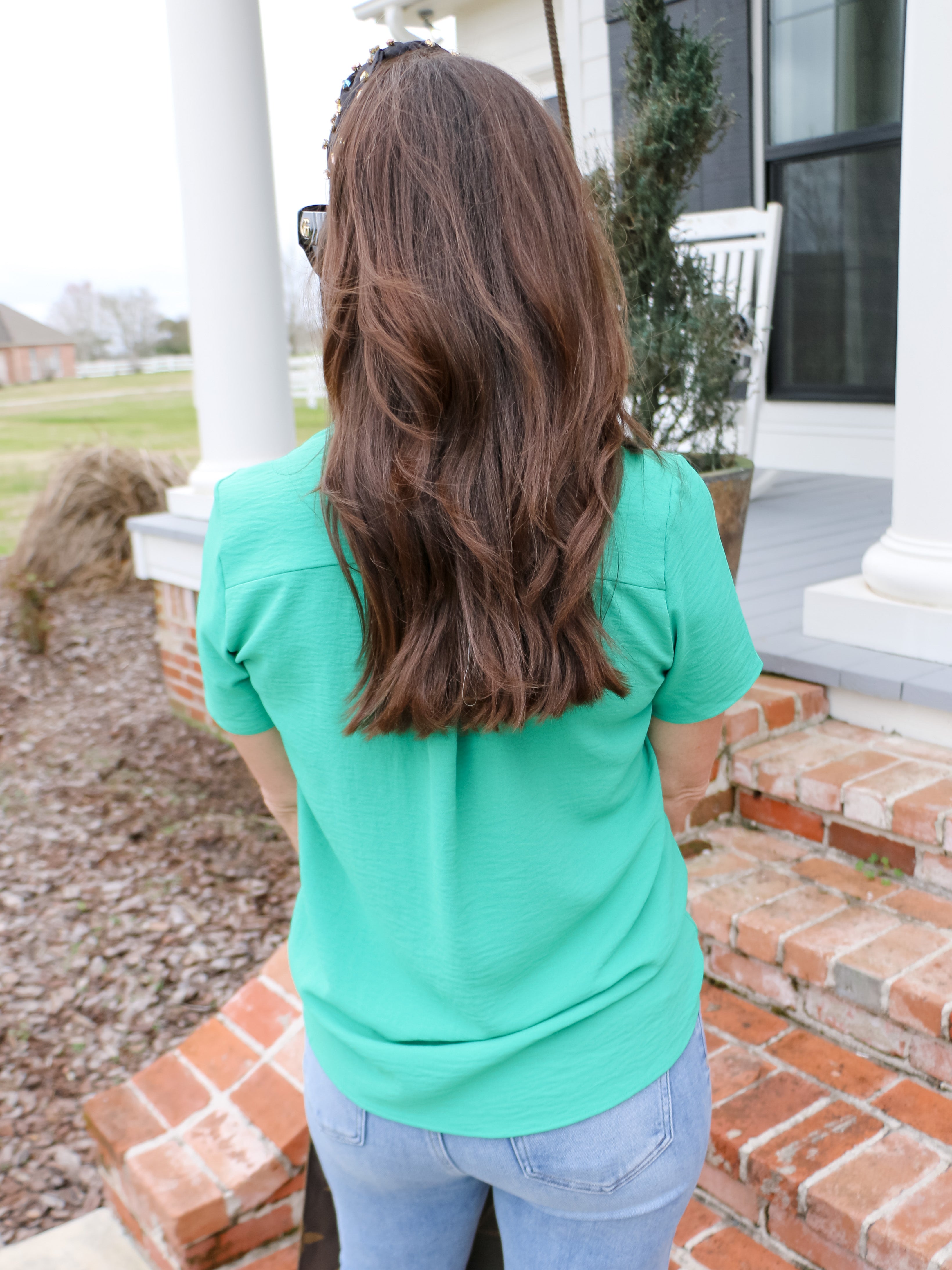 First Date Top In Kelly Green