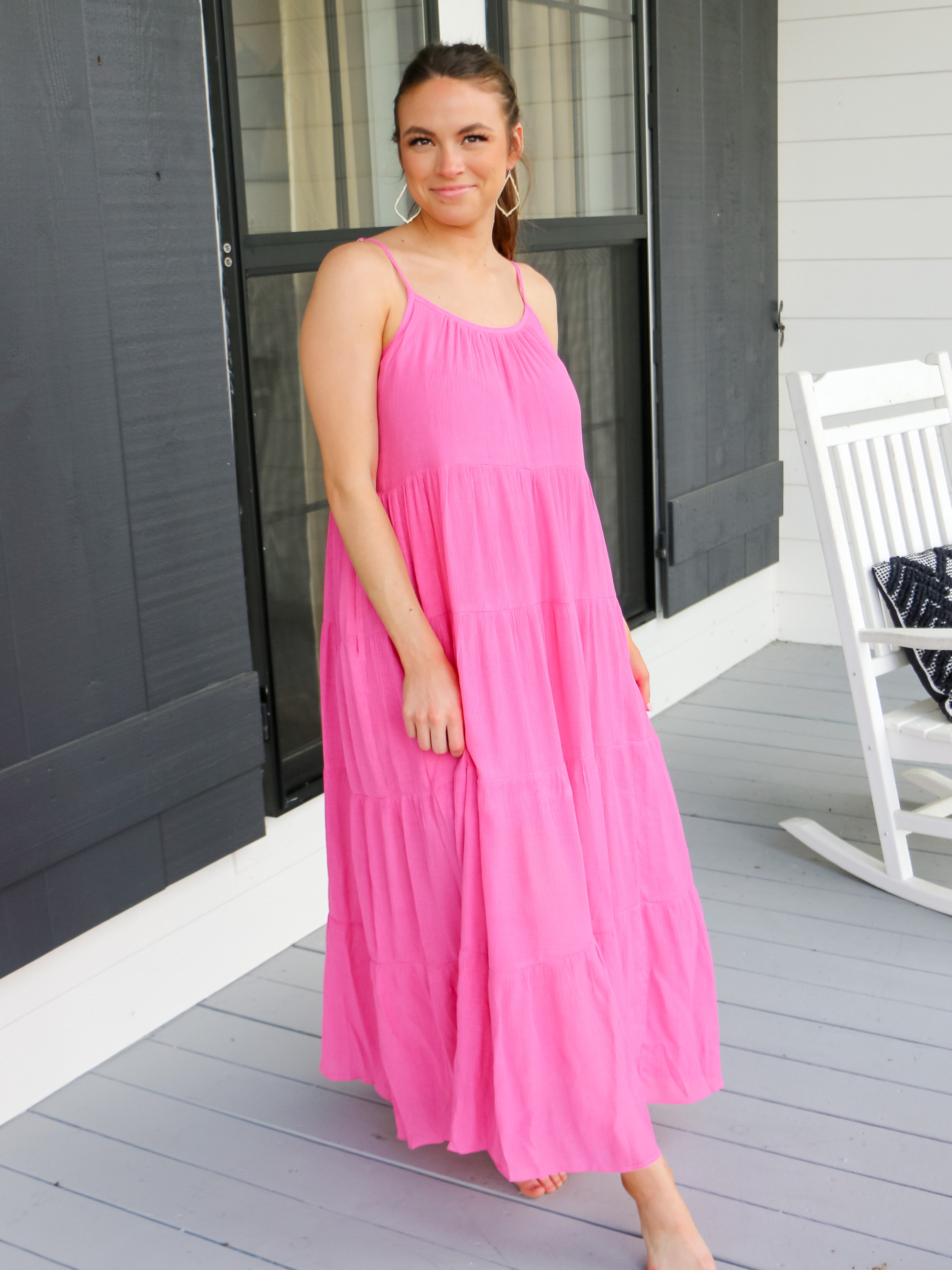 Sleeveless Maxi Dress in Bubble Gum Pink
