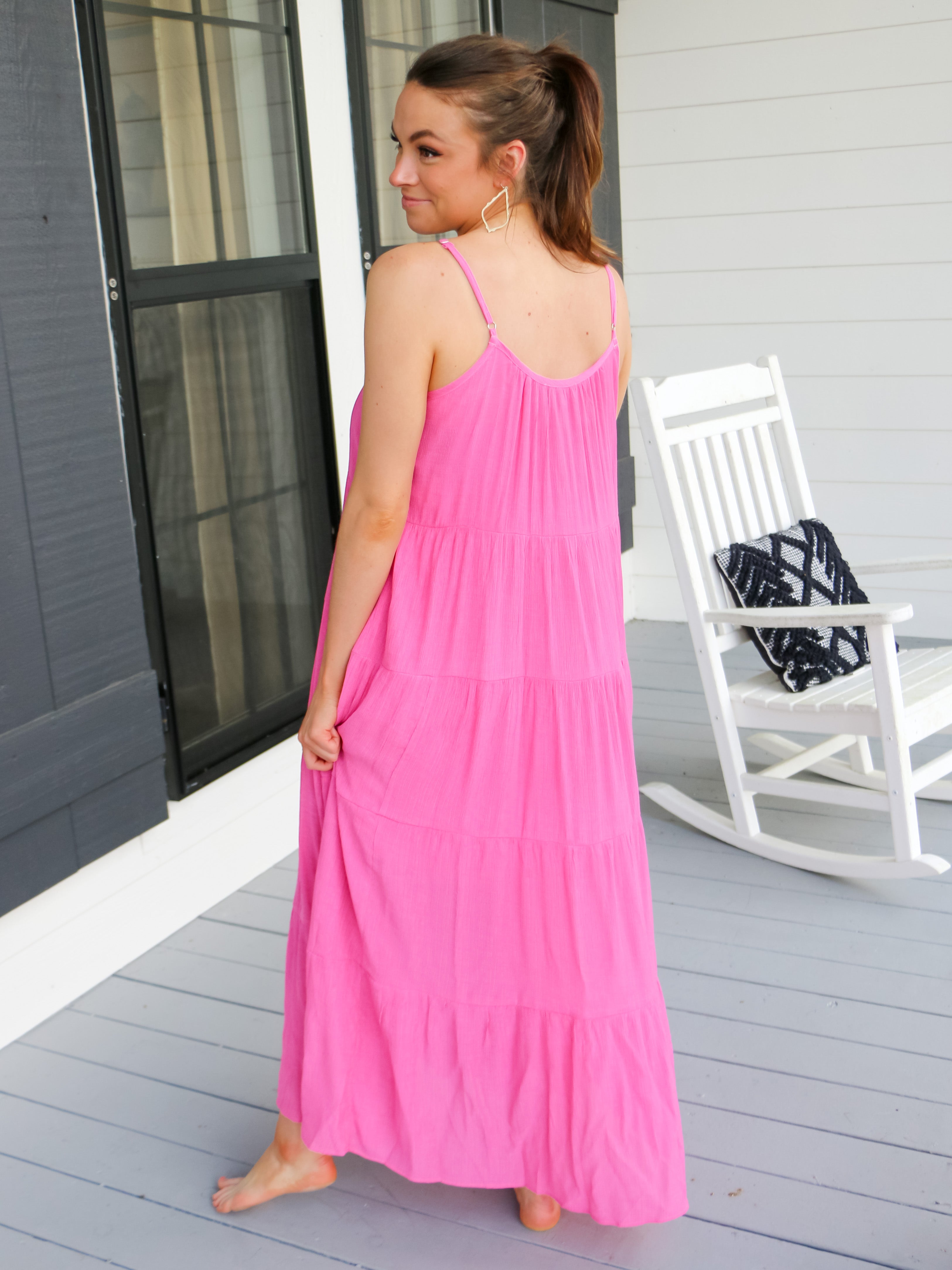 Sleeveless Maxi Dress in Bubble Gum Pink