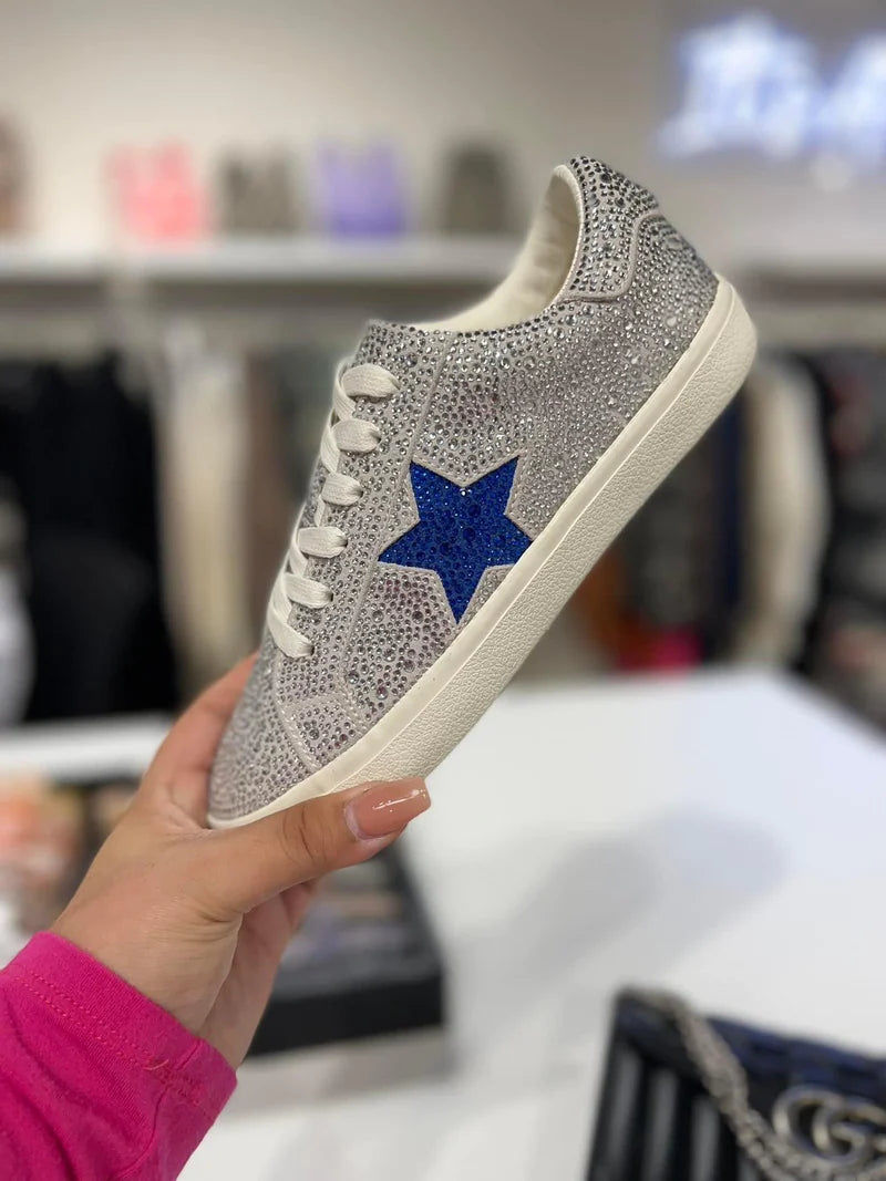 Silver Rhinestone VH Blue Star Sneaker