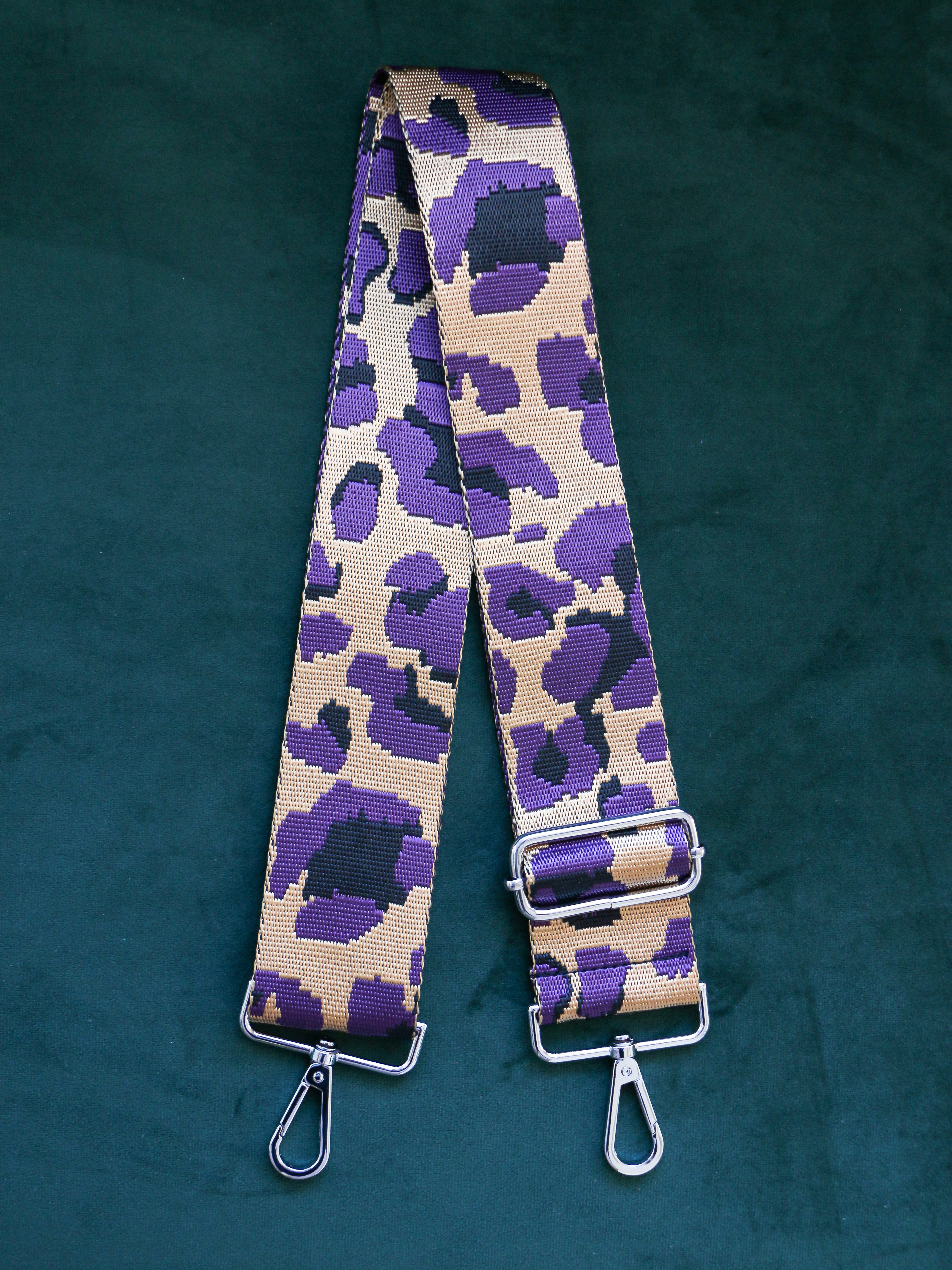 Change it Up Thin Purse Strap in Purple leopard