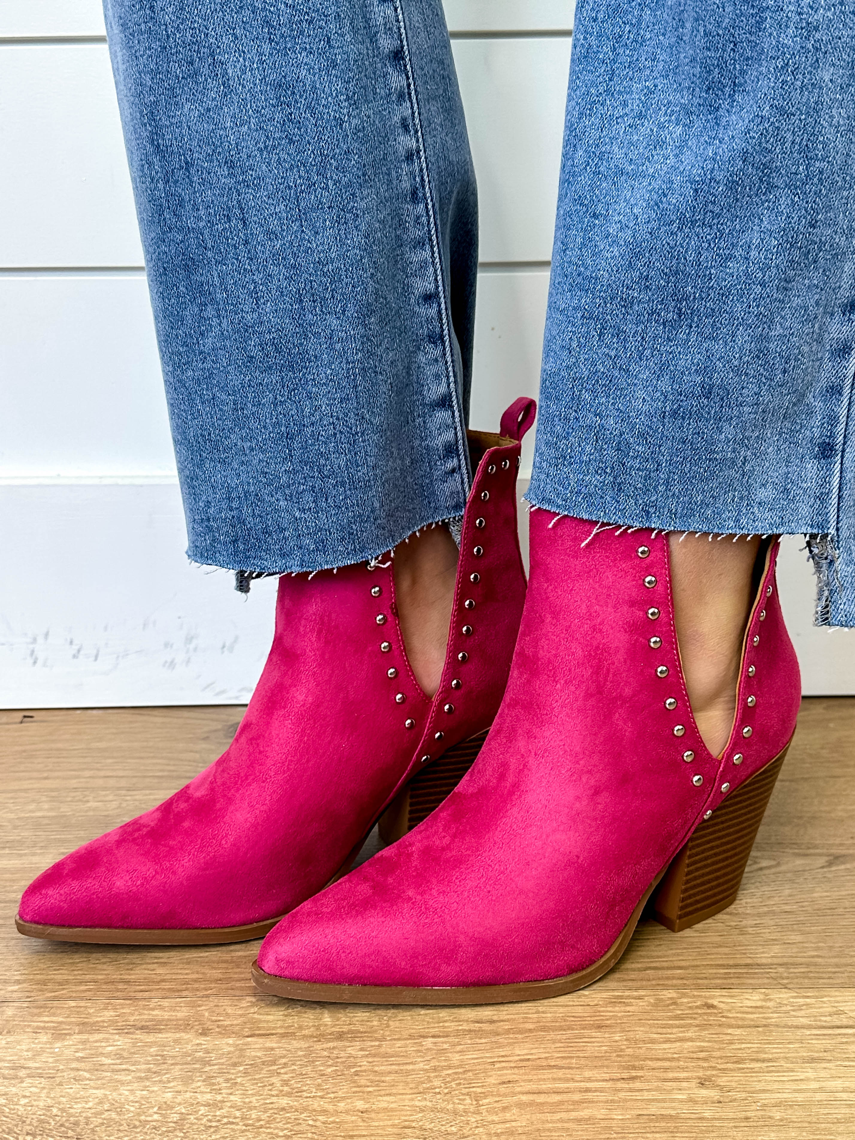 The Ivy Booties in Hot Pink