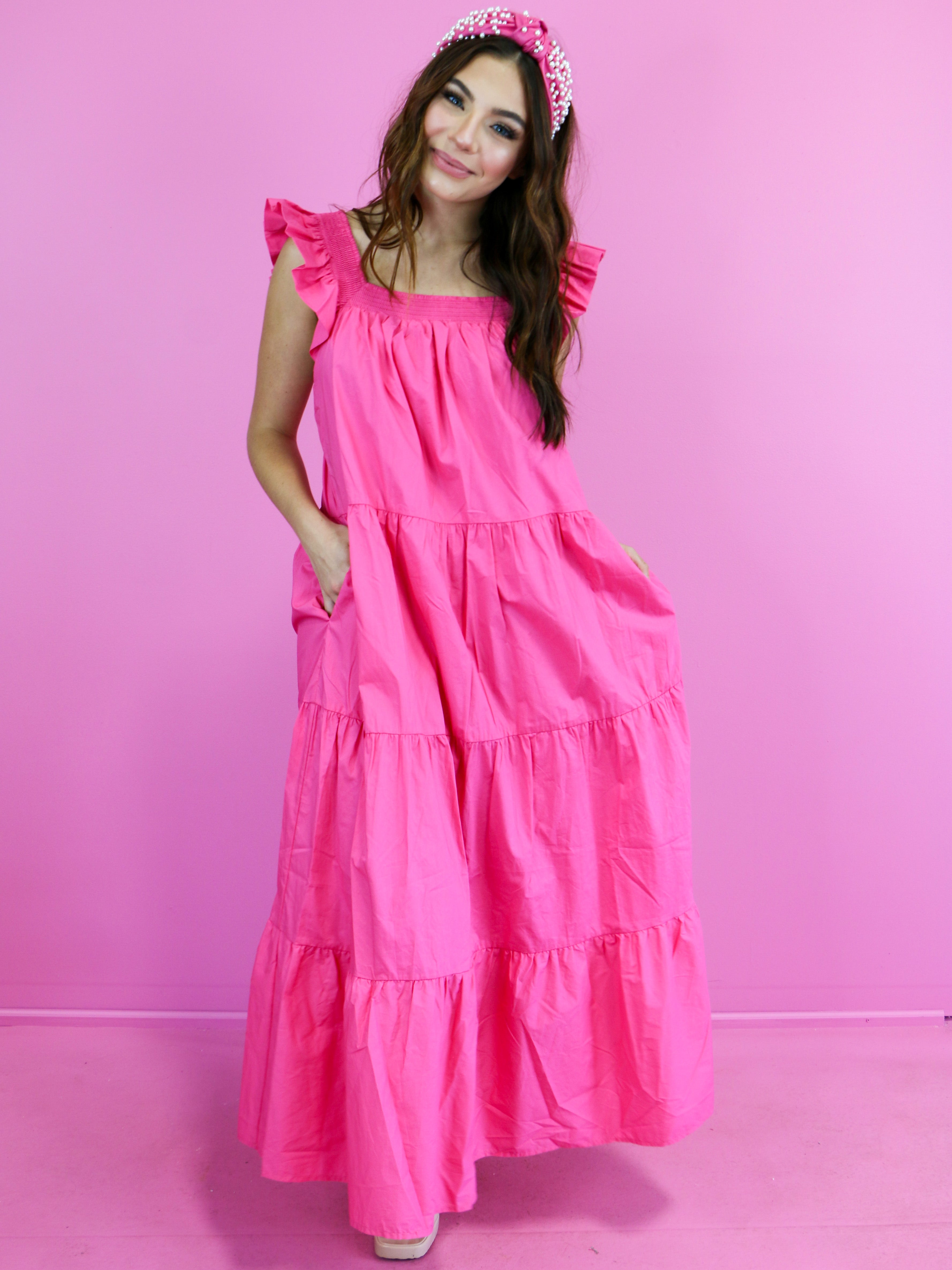Pretty in Hot Pink Midi Dress