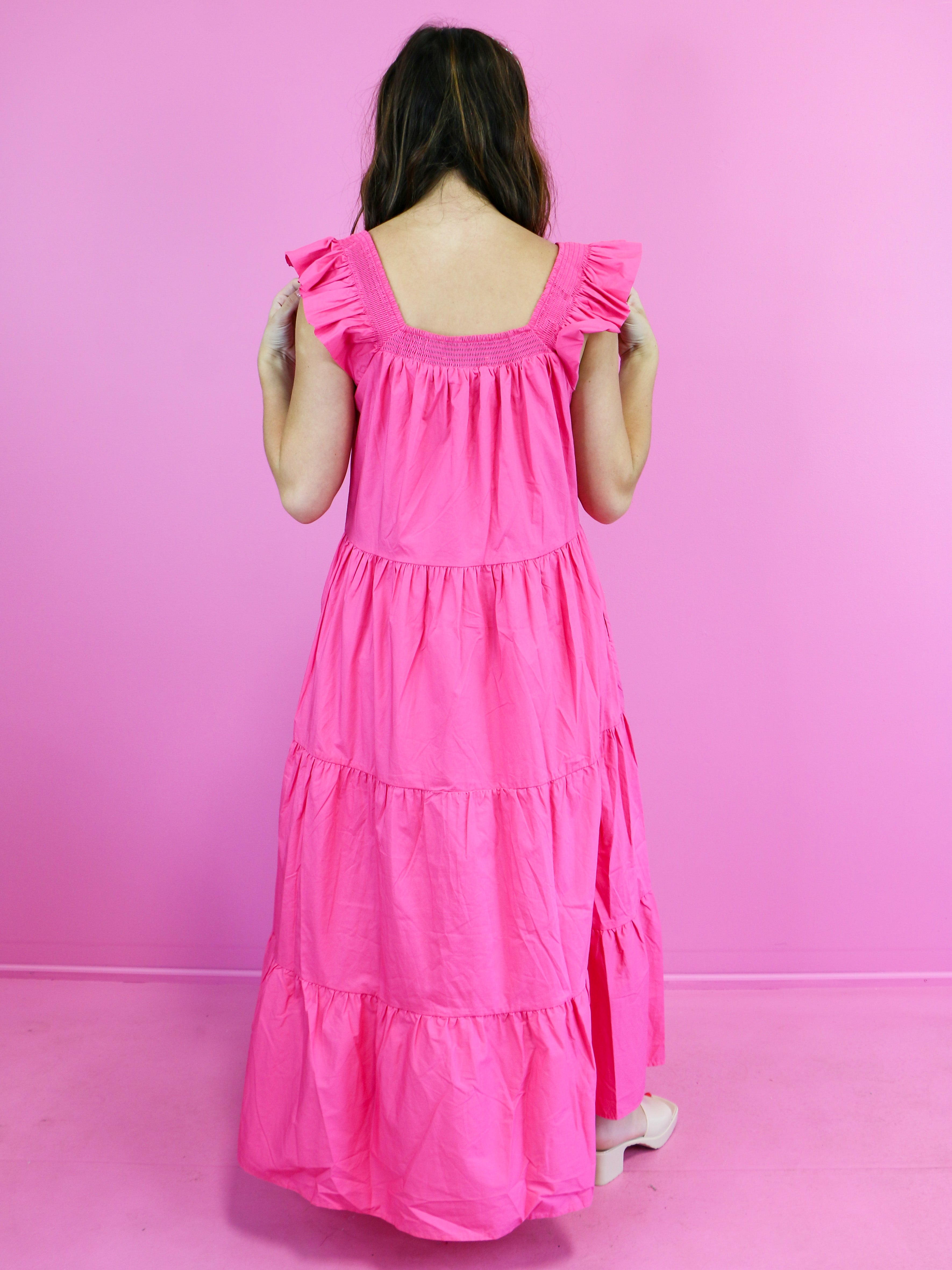 Pretty in Hot Pink Midi Dress