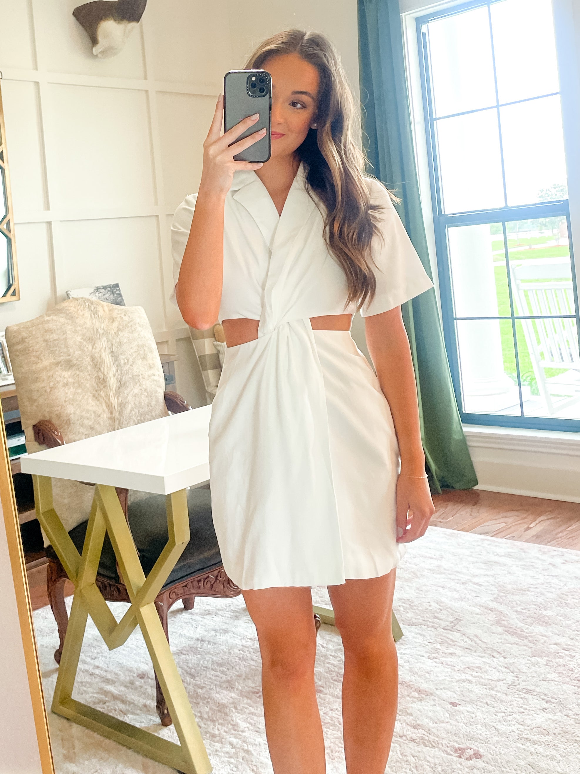 White Cut-out Mini Dress