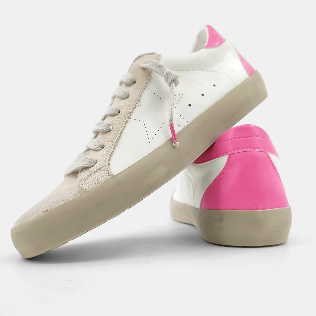 Take a Step Back Sneakers with Pink