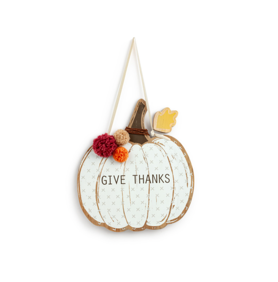 Give Thanks Pumpkin Door Hanger