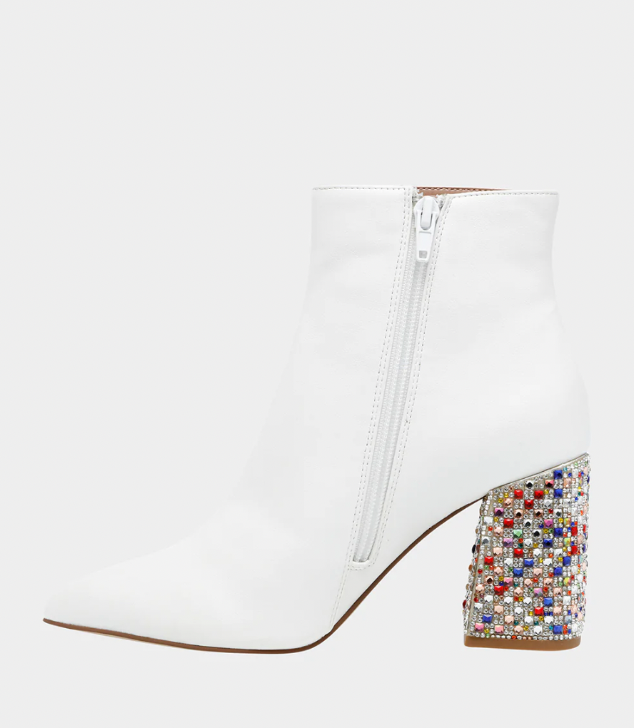 Kassie's White Leather Booties x BETSEY JOHNSON