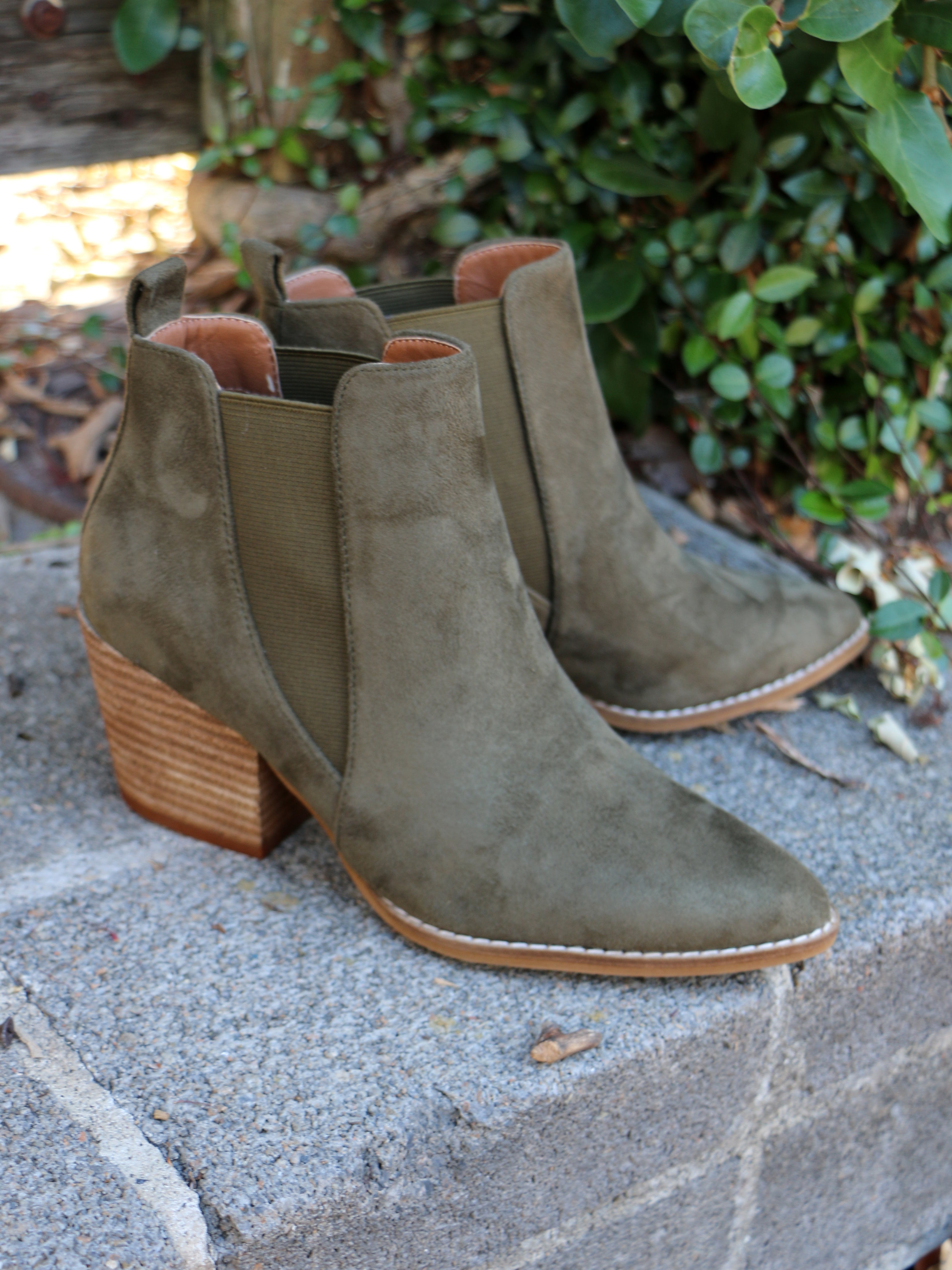 The Gabby Booties in Olive