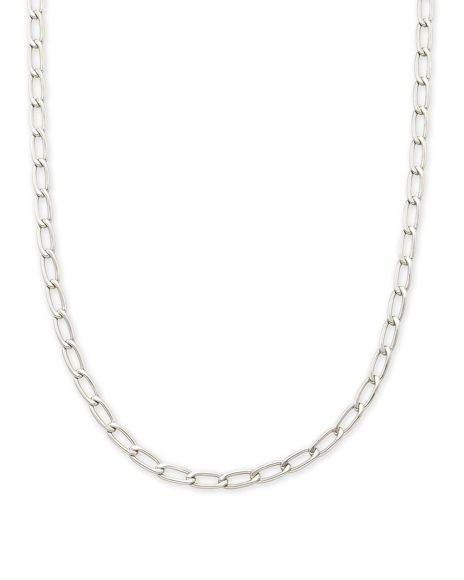 Merrick Chain Necklace in Rhodium
